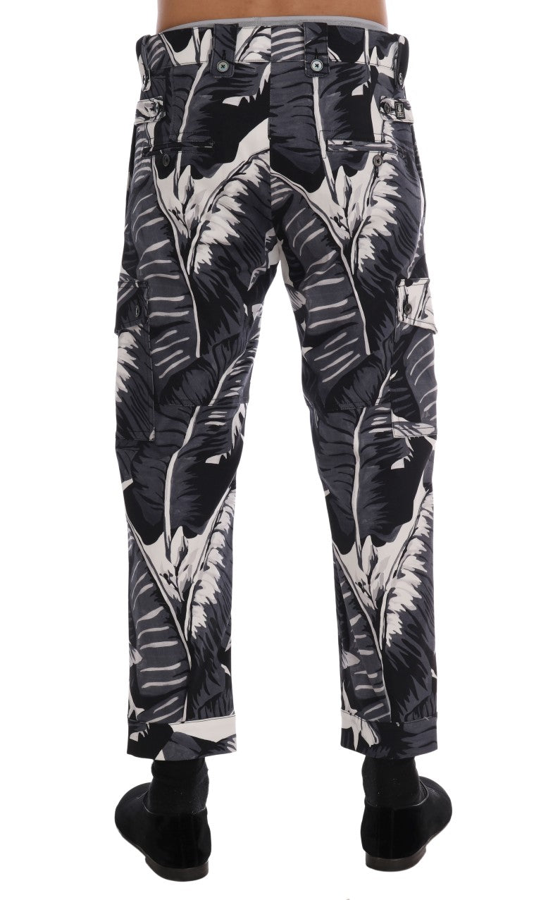 Elegant Capri Casual Pants in Banana Leaf Print - ventzia