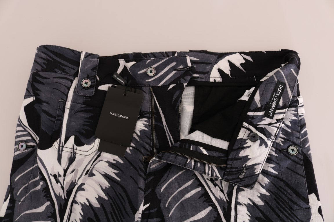 Elegant Capri Casual Pants in Banana Leaf Print - ventzia
