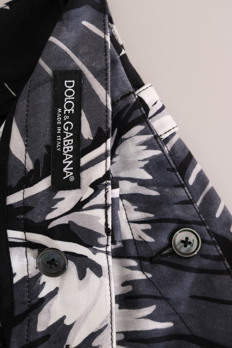 Elegant Capri Casual Pants in Banana Leaf Print - ventzia
