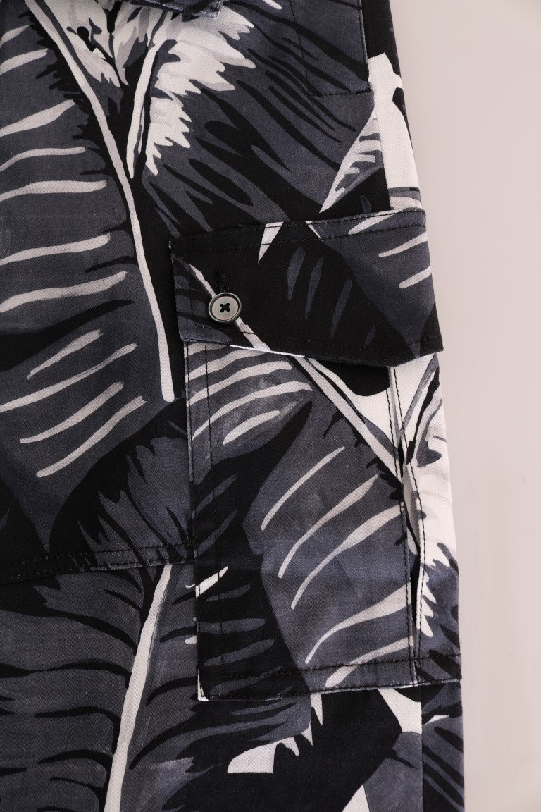 Elegant Capri Casual Pants in Banana Leaf Print - ventzia