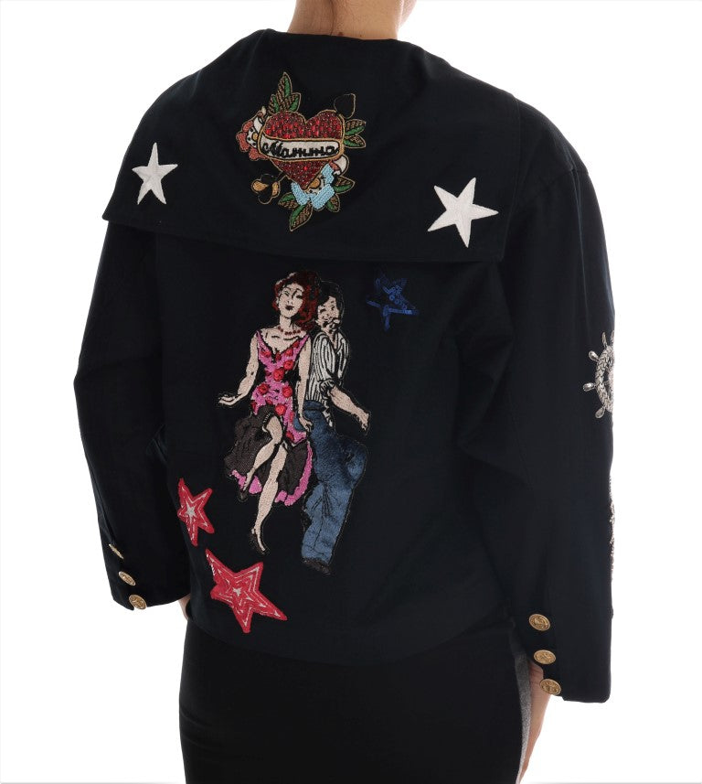 Enchanted Blue Crystal Embroidered Coat - ventzia