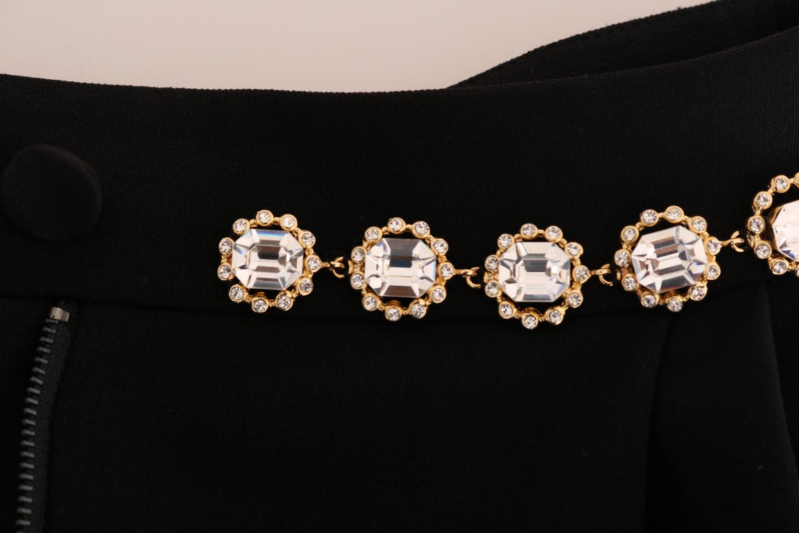 Elegant High-Waist Ankle Pants with Gold Detailing - ventzia