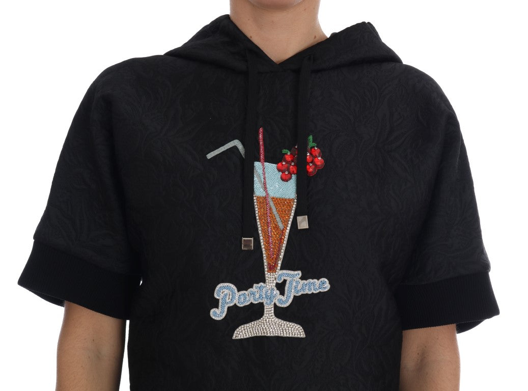Enchanted Brocade Crystal Hooded Sweater - ventzia