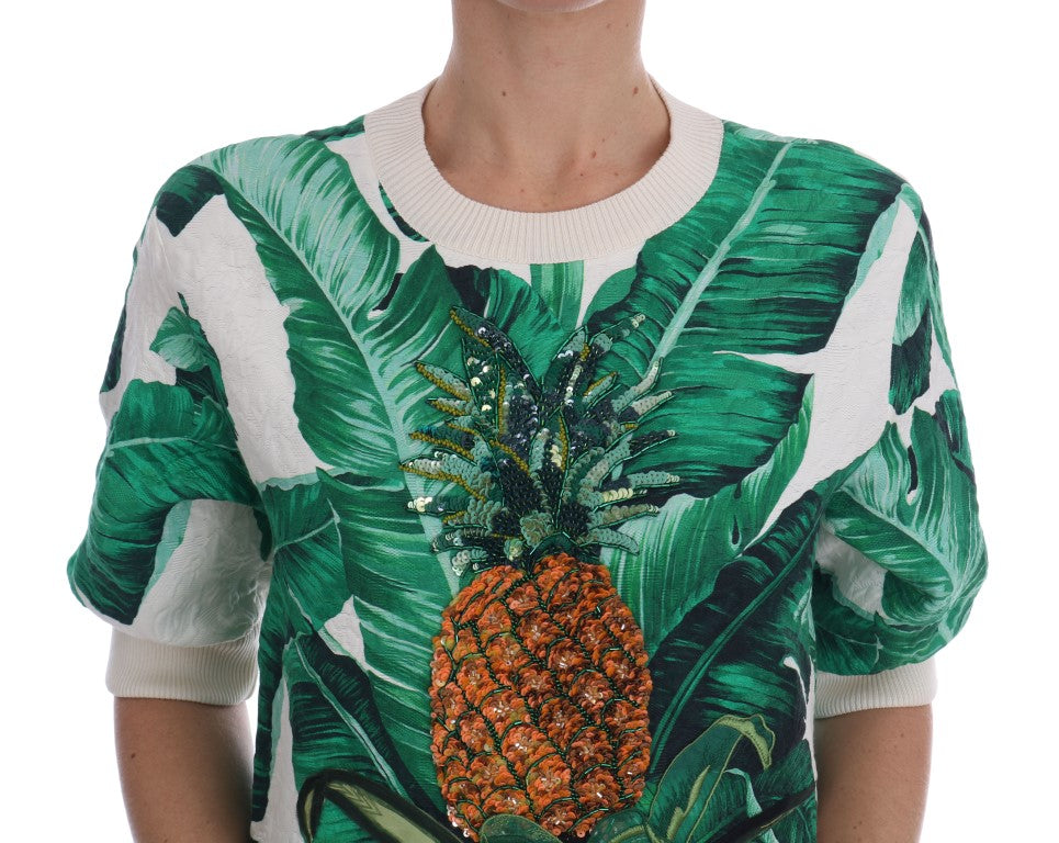 Tropical Sequined Sweater - Lush Greenery Edition - ventzia