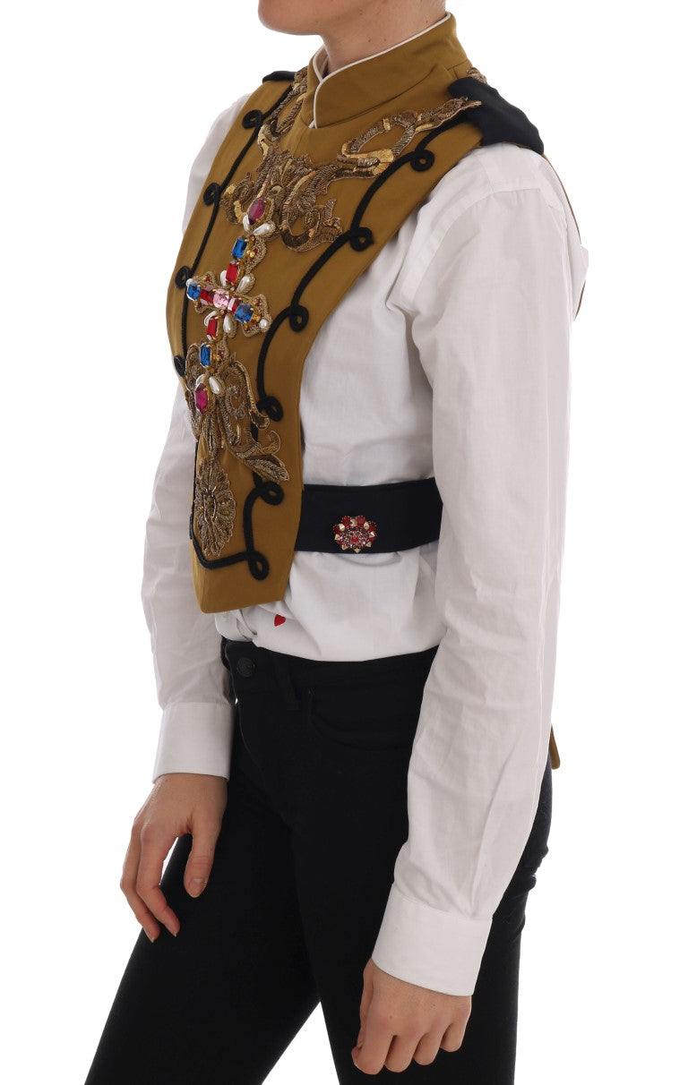 Runway Embellished Crystal Cross Vest - ventzia