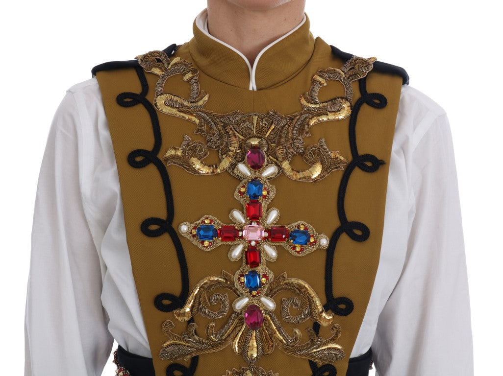Runway Embellished Crystal Cross Vest - ventzia