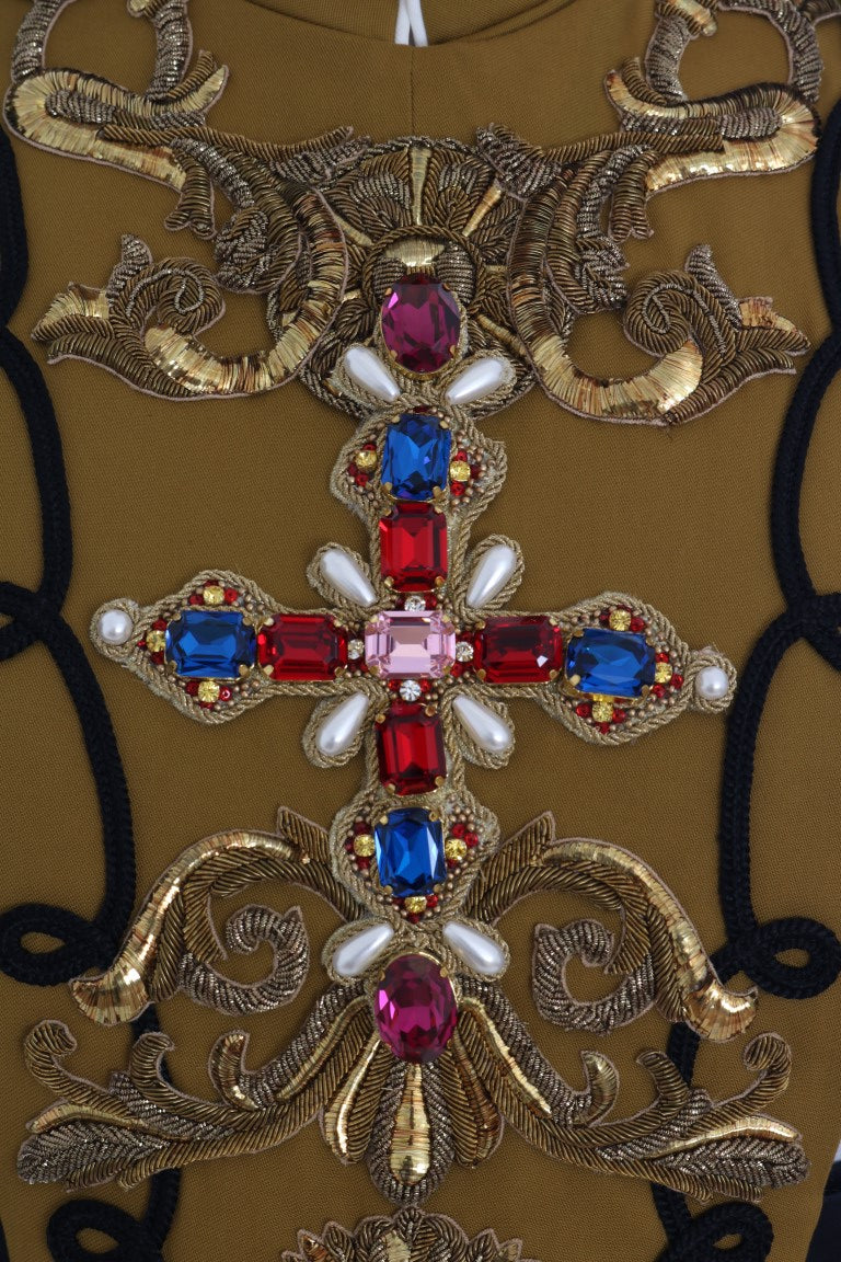 Runway Embellished Crystal Cross Vest - ventzia