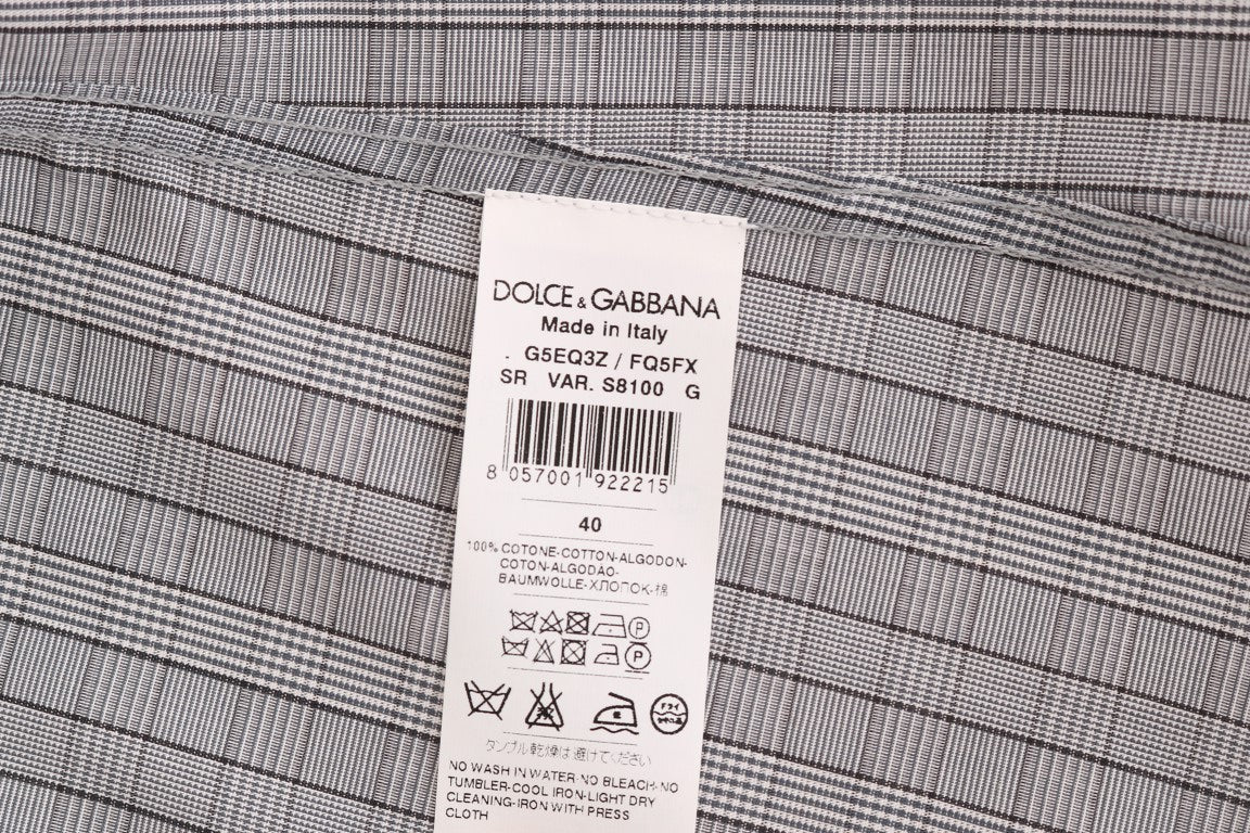 Elegant Gray Checkered Slim Fit Casual Shirt - ventzia