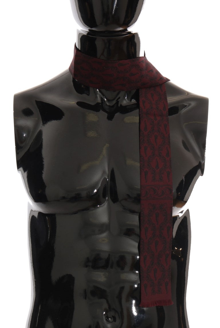 Silk Bordeaux Crown Chili Print Mens Scarf - ventzia