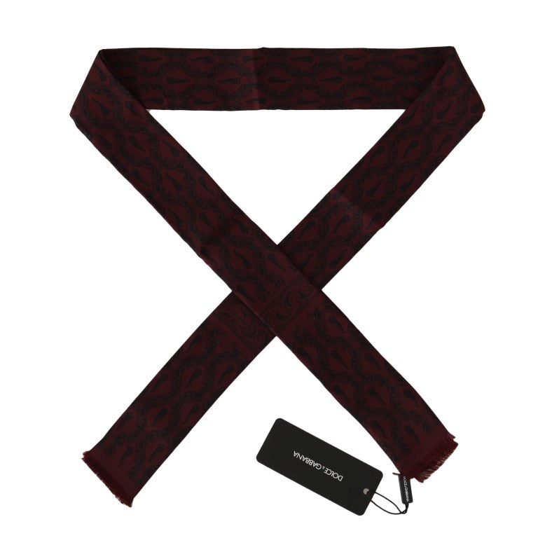 Silk Bordeaux Crown Chili Print Mens Scarf - ventzia