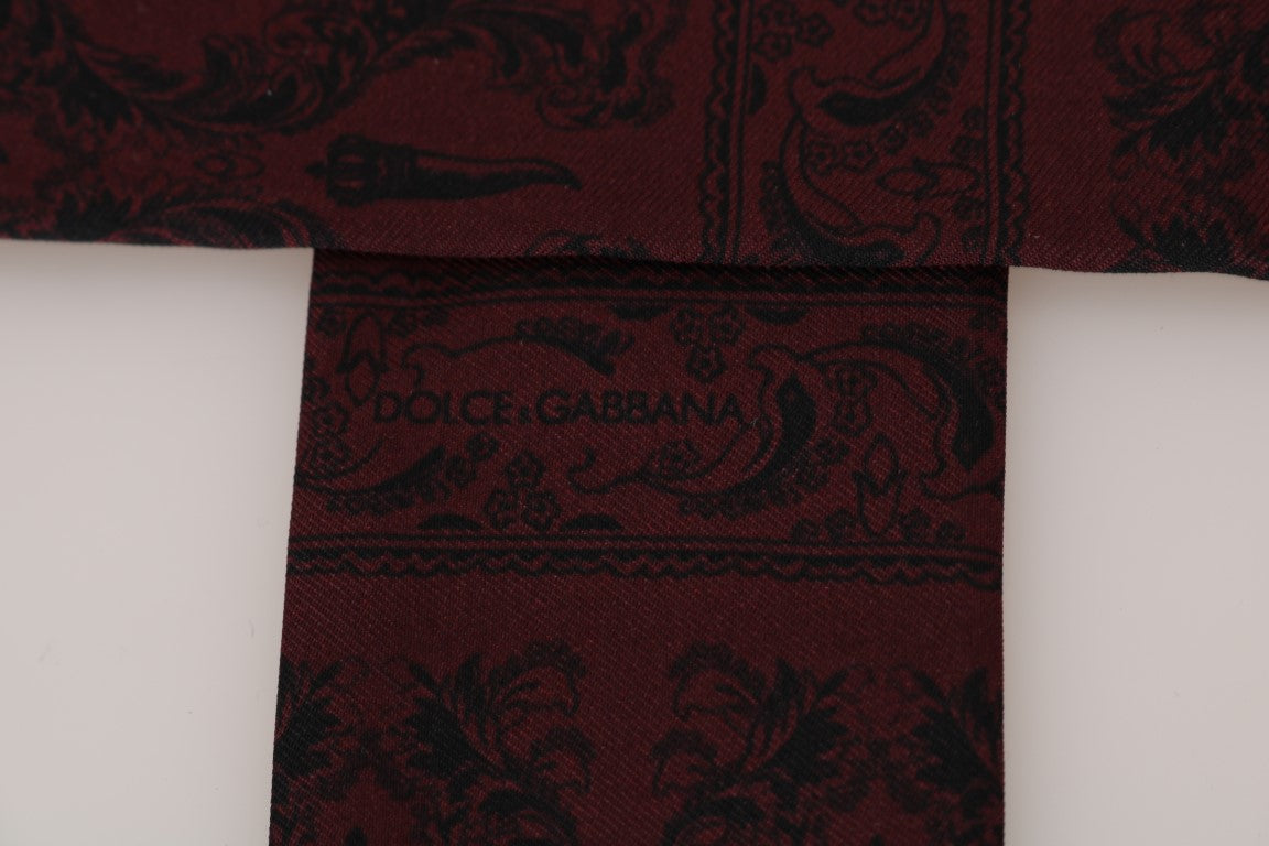 Silk Bordeaux Crown Chili Print Mens Scarf - ventzia