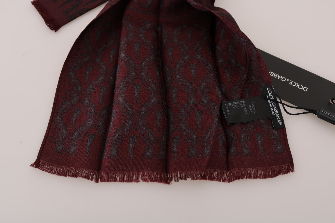 Silk Bordeaux Crown Chili Print Mens Scarf - ventzia