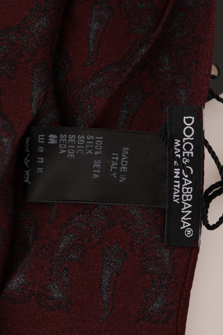 Silk Bordeaux Crown Chili Print Mens Scarf - ventzia