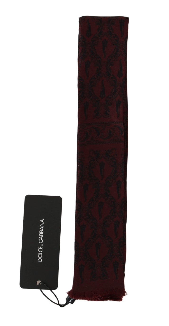 Silk Bordeaux Crown Chili Print Mens Scarf - ventzia