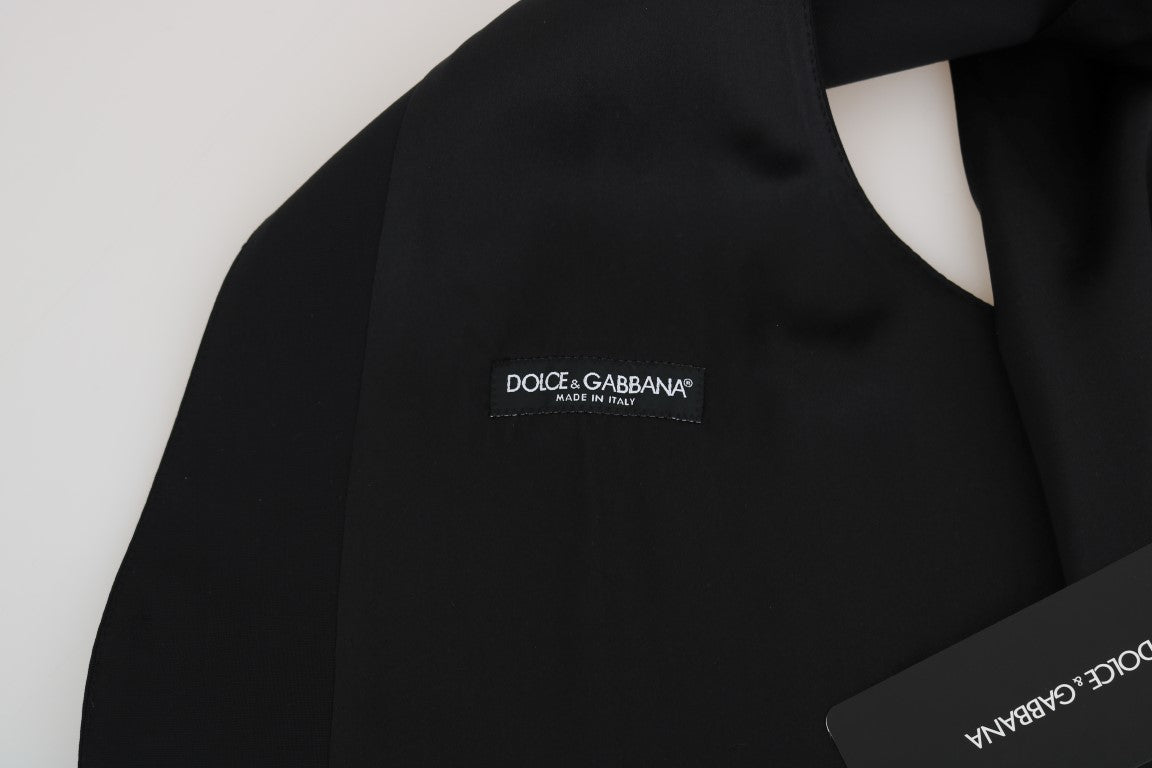 Elegant Slim Fit Formal Vest in Black - ventzia