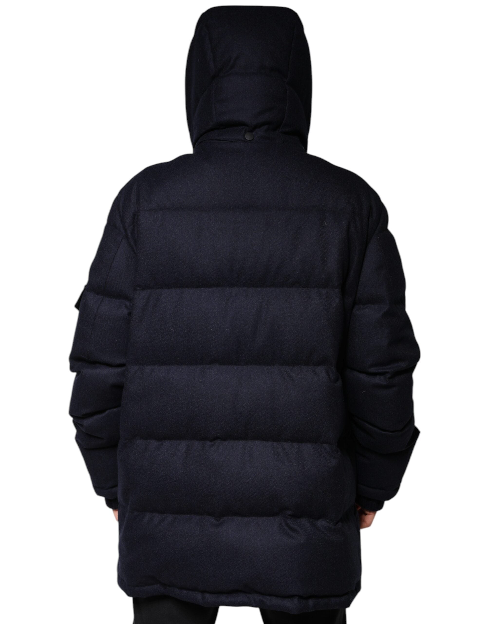 Black Nylon Hooded Puffer Men Coat Jacket - ventzia