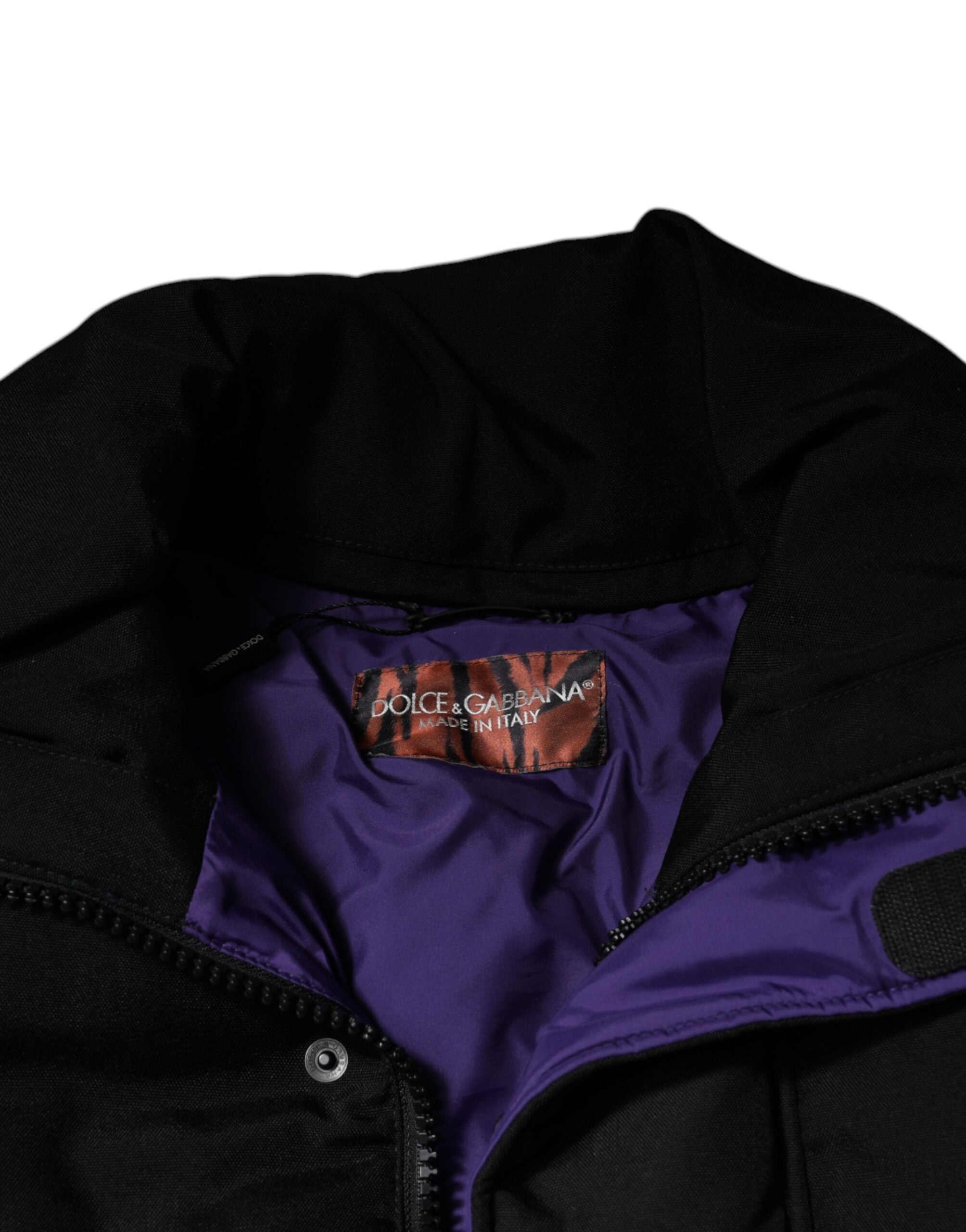 Black Nylon Puffer Men Full Zip Jacket - ventzia