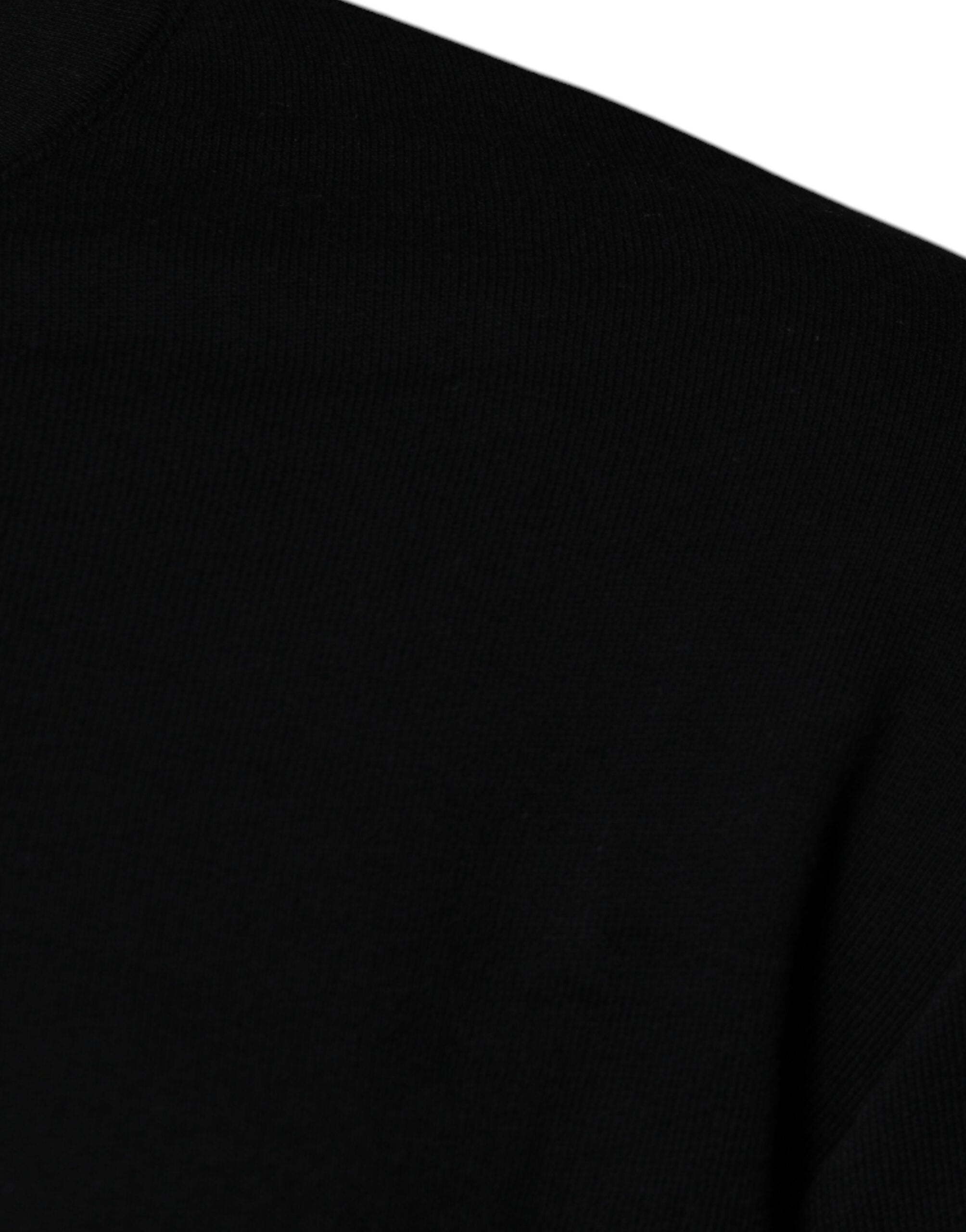 Black Medusa Embroidery Crew Neck Pullover Sweater - ventzia