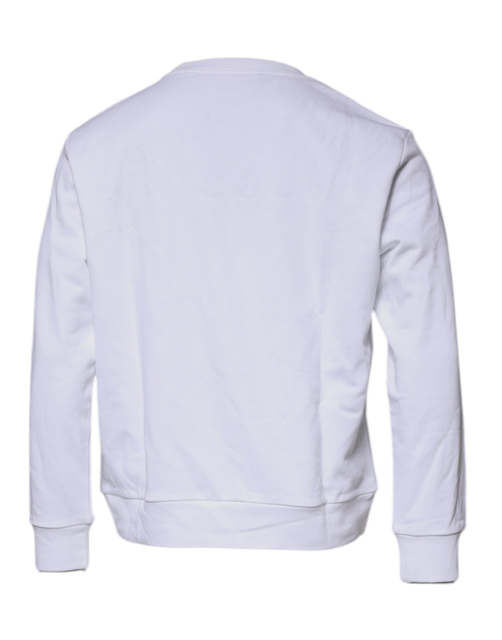 White Medusa Embroidery Crew Neck Pullover Sweater - ventzia