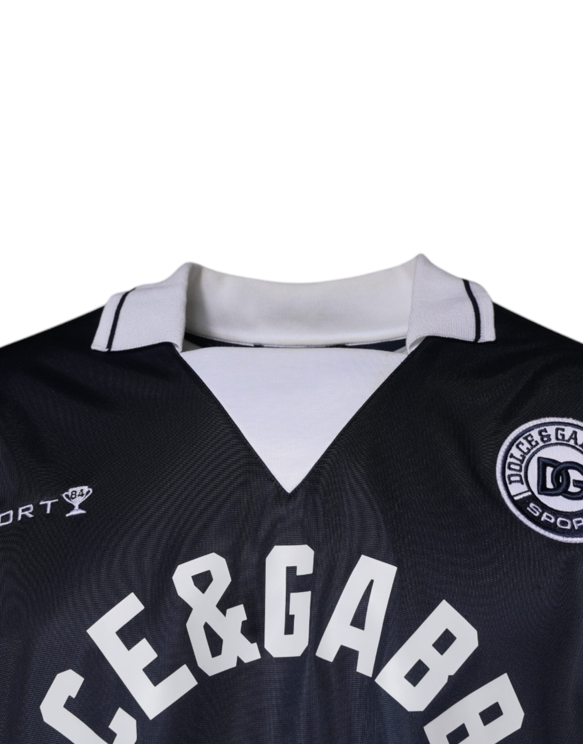 Blue Logo Jersey Collared Pullover Sweater - ventzia