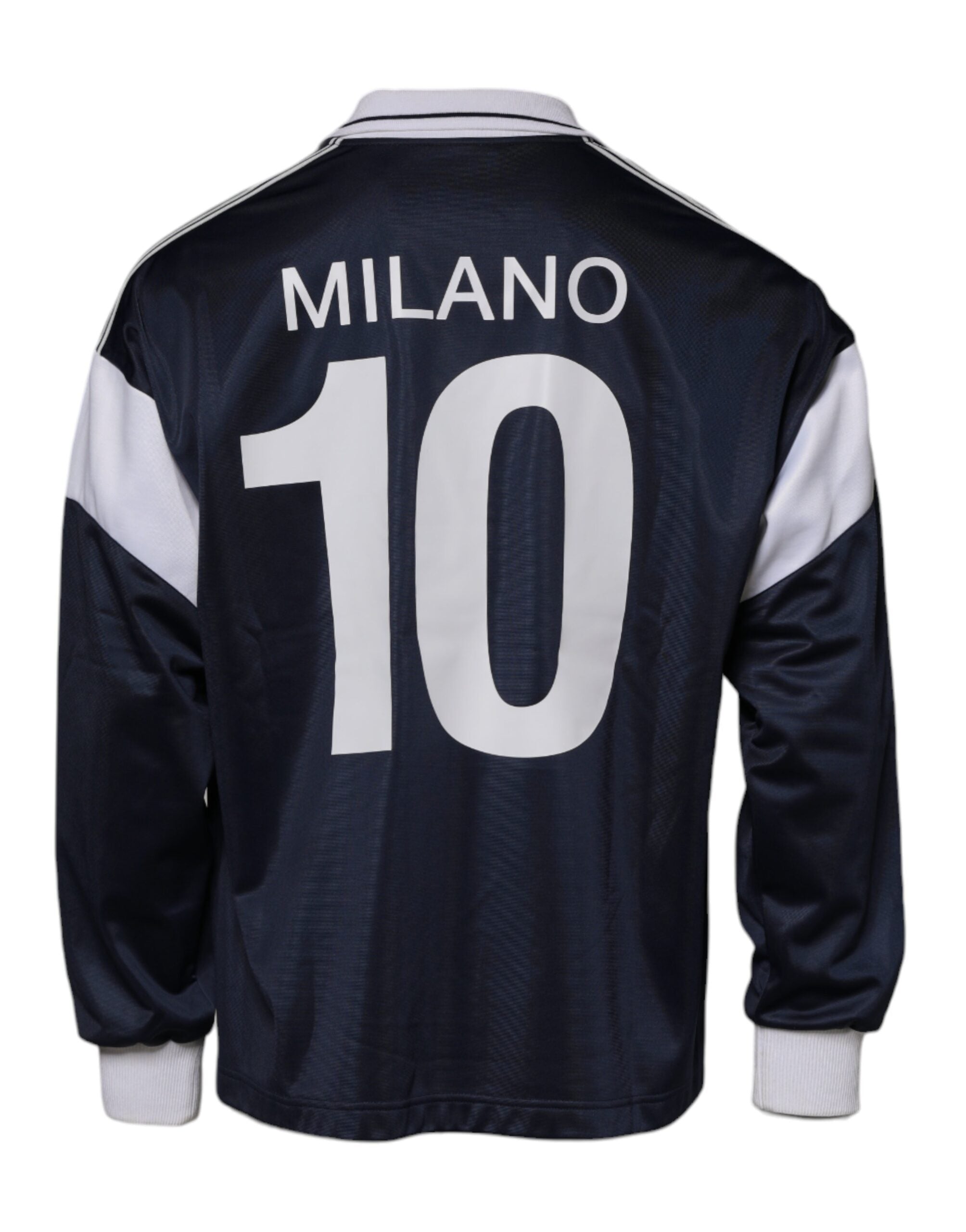 Blue Logo Jersey Collared Pullover Sweater - ventzia