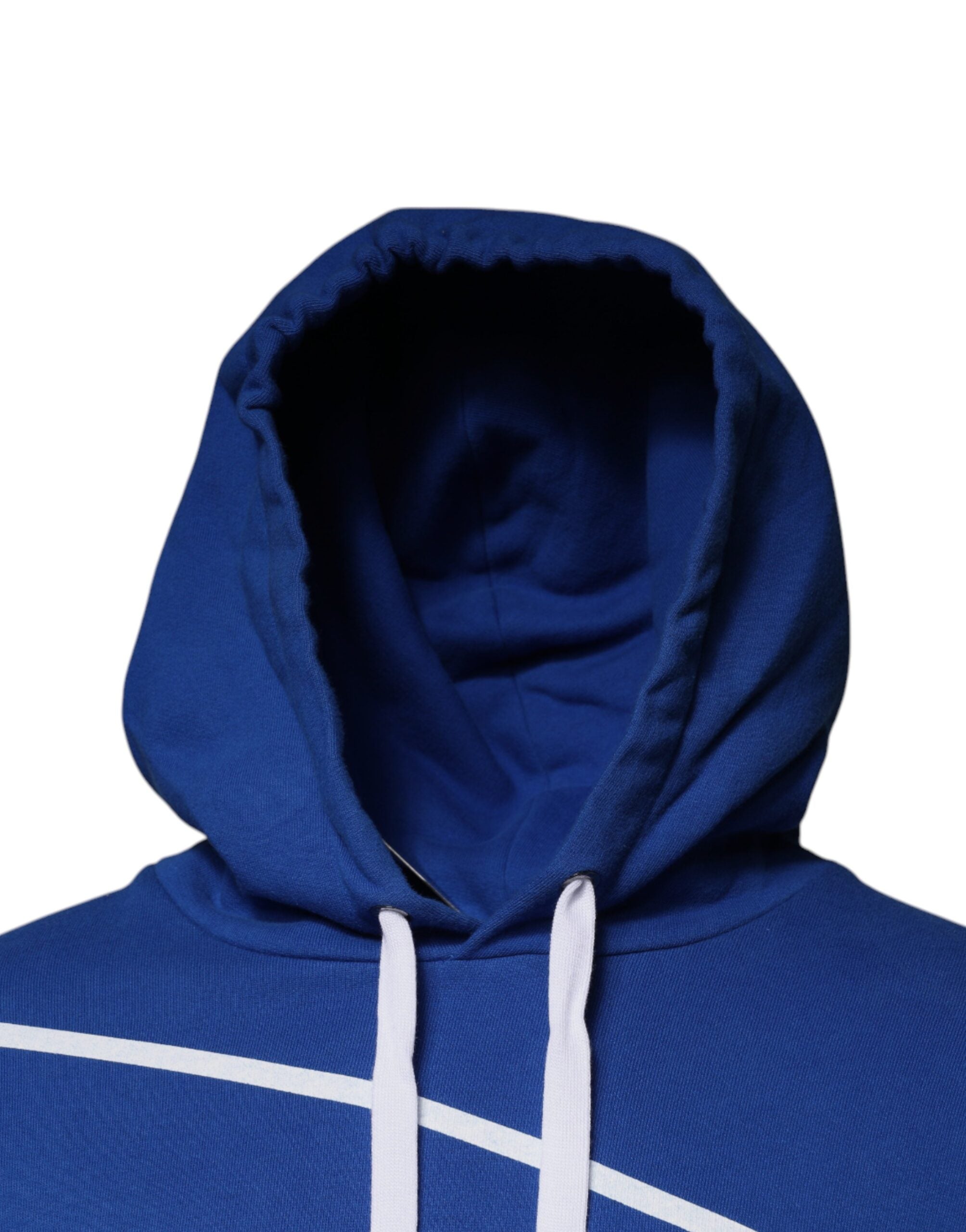 Blue Logo Print Hooded Sweatshirt Sweater - ventzia