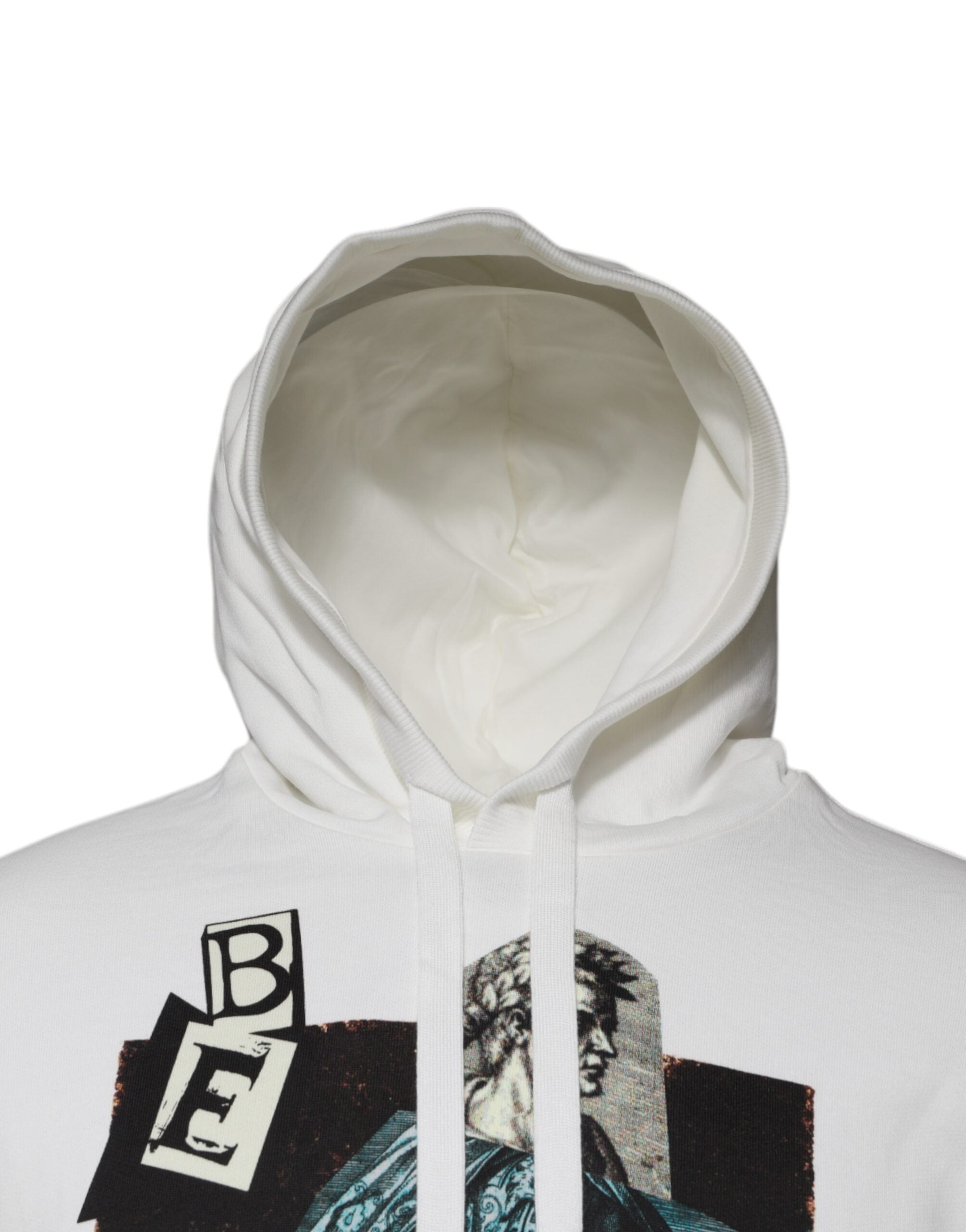 White Caesar Cotton Hooded Pullover Sweater - ventzia