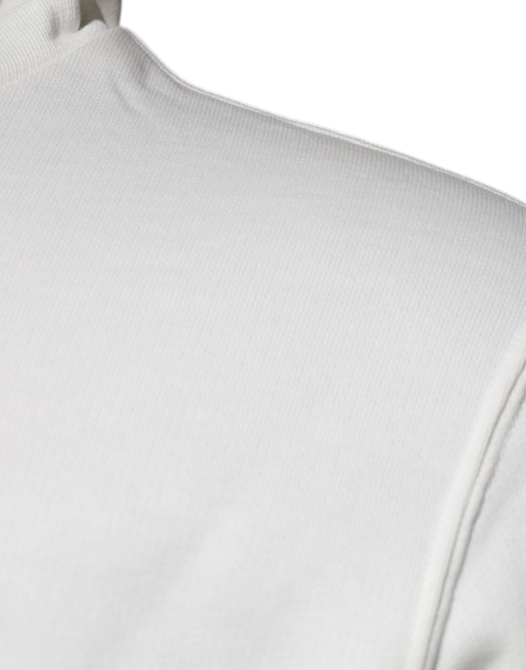 White Caesar Cotton Hooded Pullover Sweater - ventzia