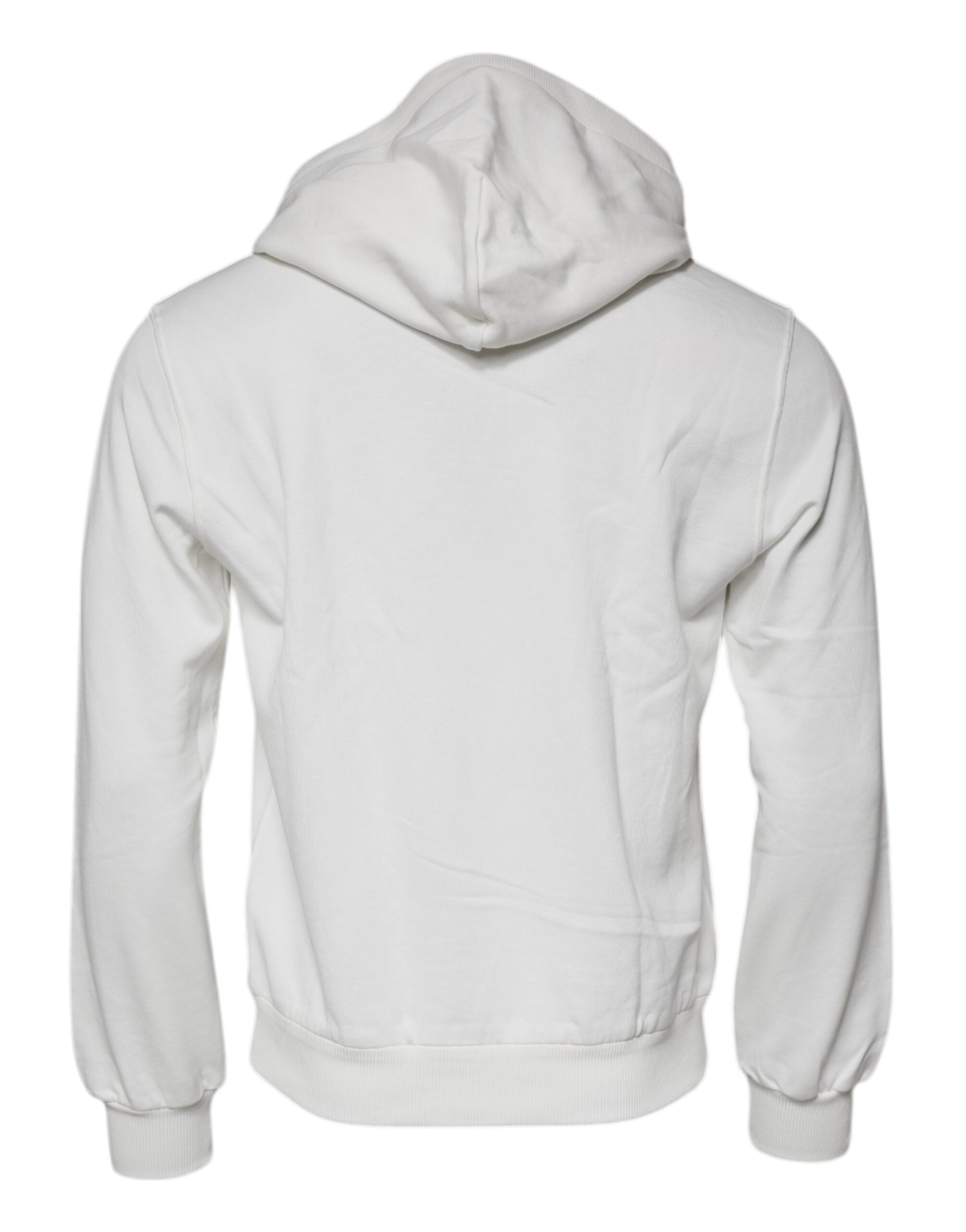 White Caesar Cotton Hooded Pullover Sweater - ventzia