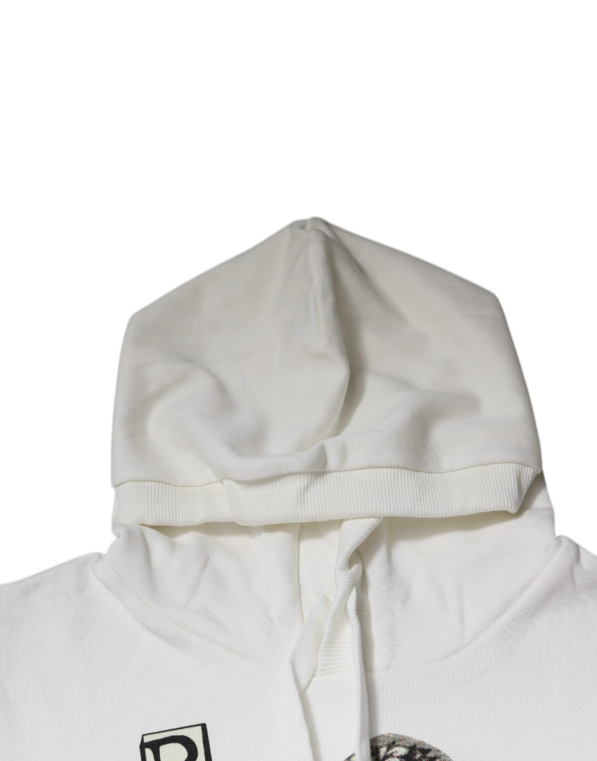 White Caesar Cotton Hooded Pullover Sweater - ventzia