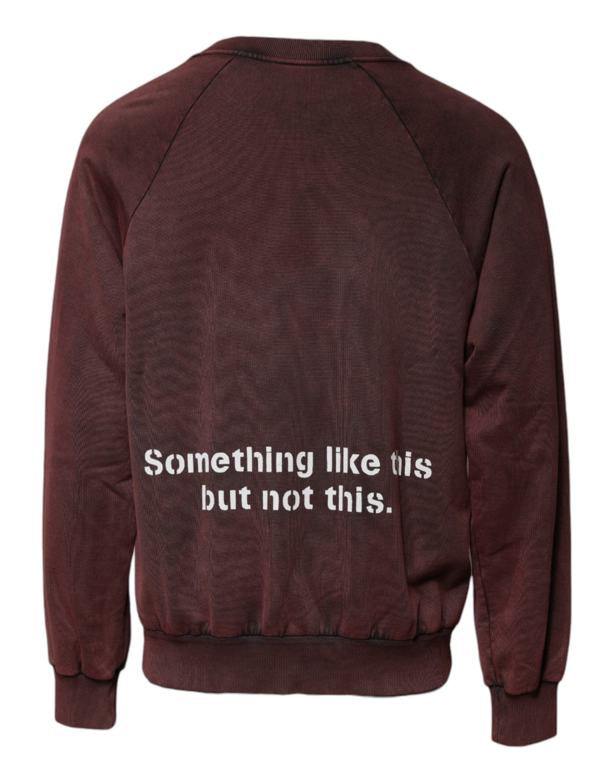 Brown Logo Cotton Crew Neck Pullover Sweater - ventzia