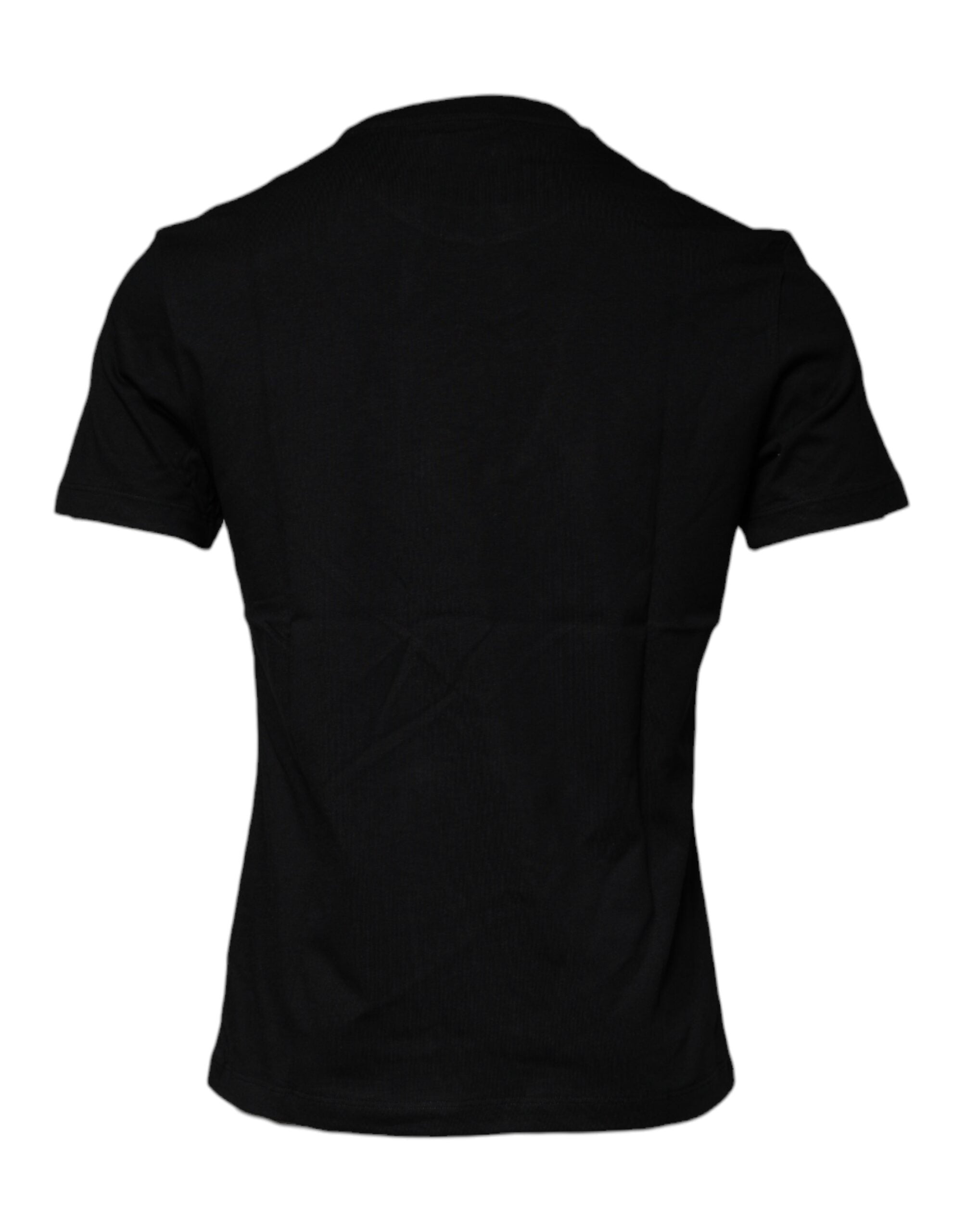 Black Medusa Print Cotton Crew Neck T-shirt - ventzia