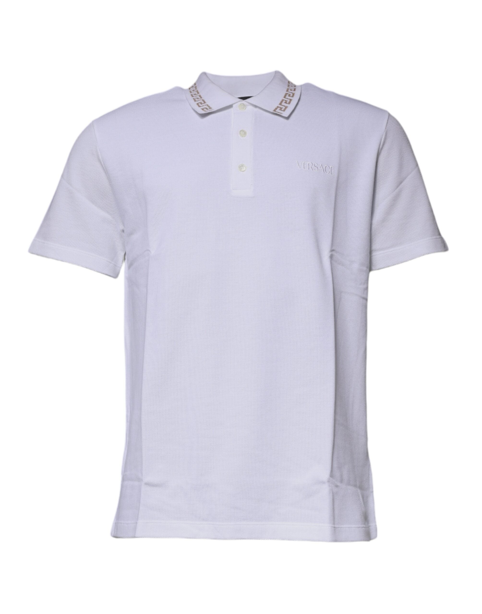 White Viscose Collared Men Polo Short Sleeves T-shirt - ventzia