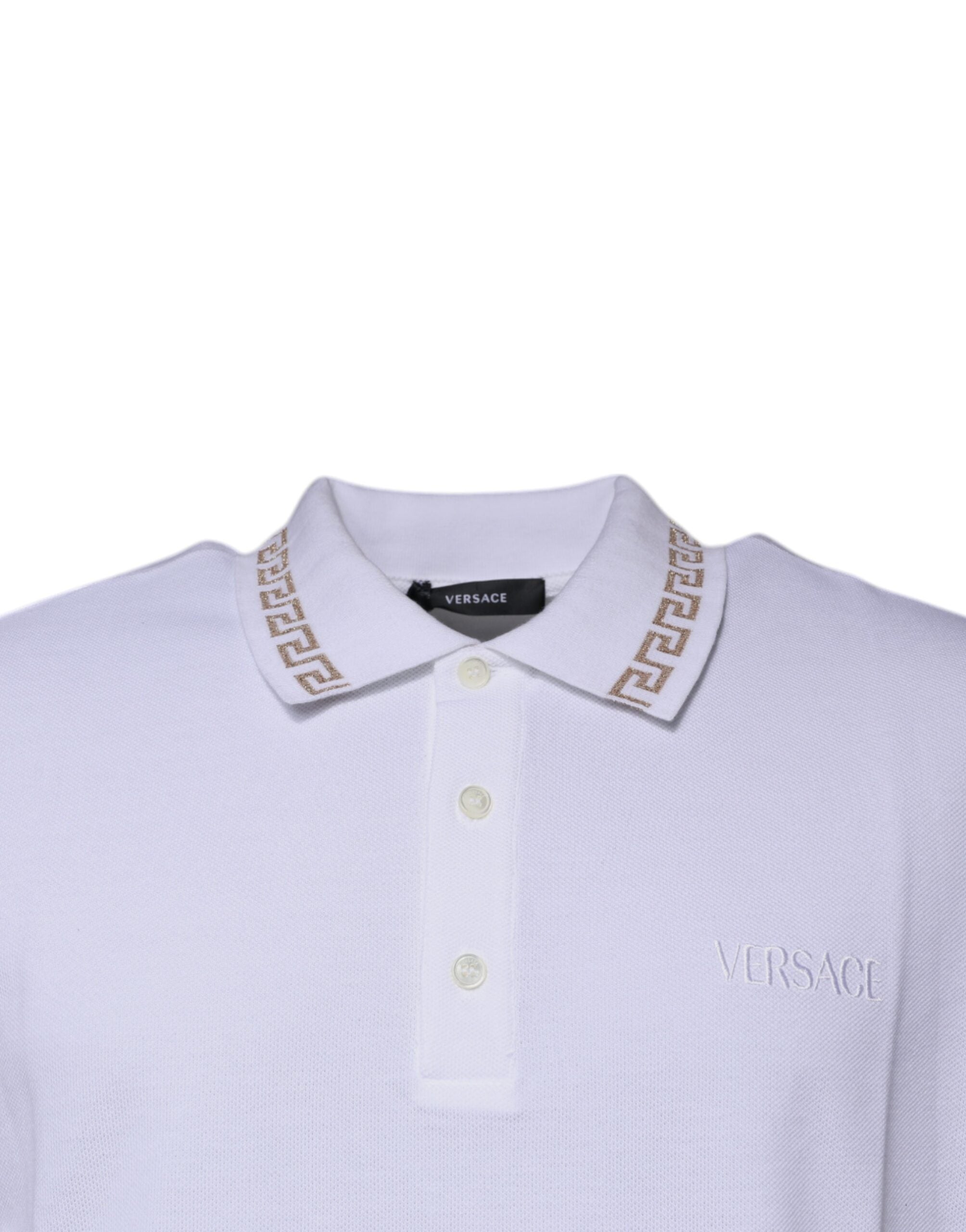 White Viscose Collared Men Polo Short Sleeves T-shirt - ventzia