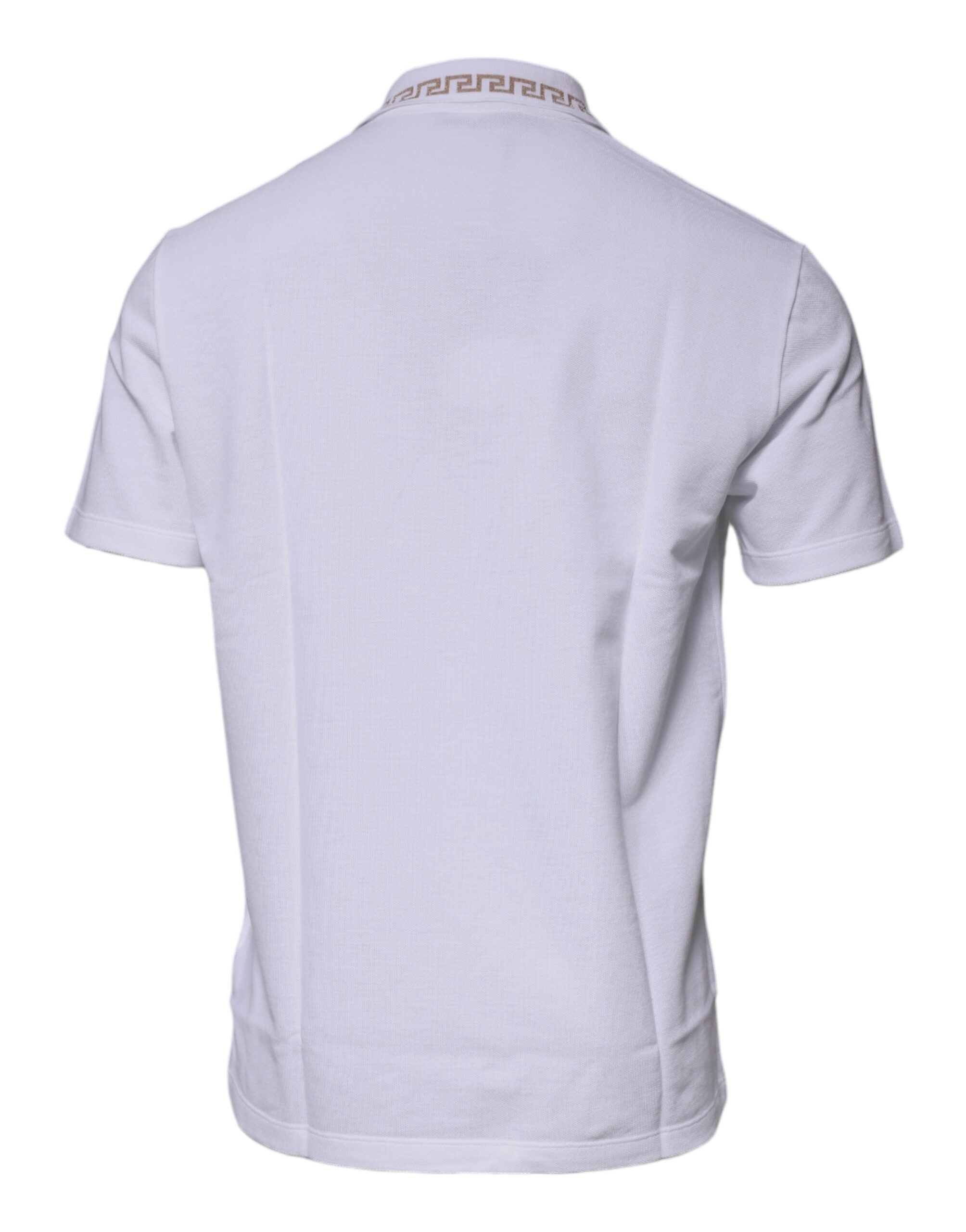 White Viscose Collared Men Polo Short Sleeves T-shirt - ventzia