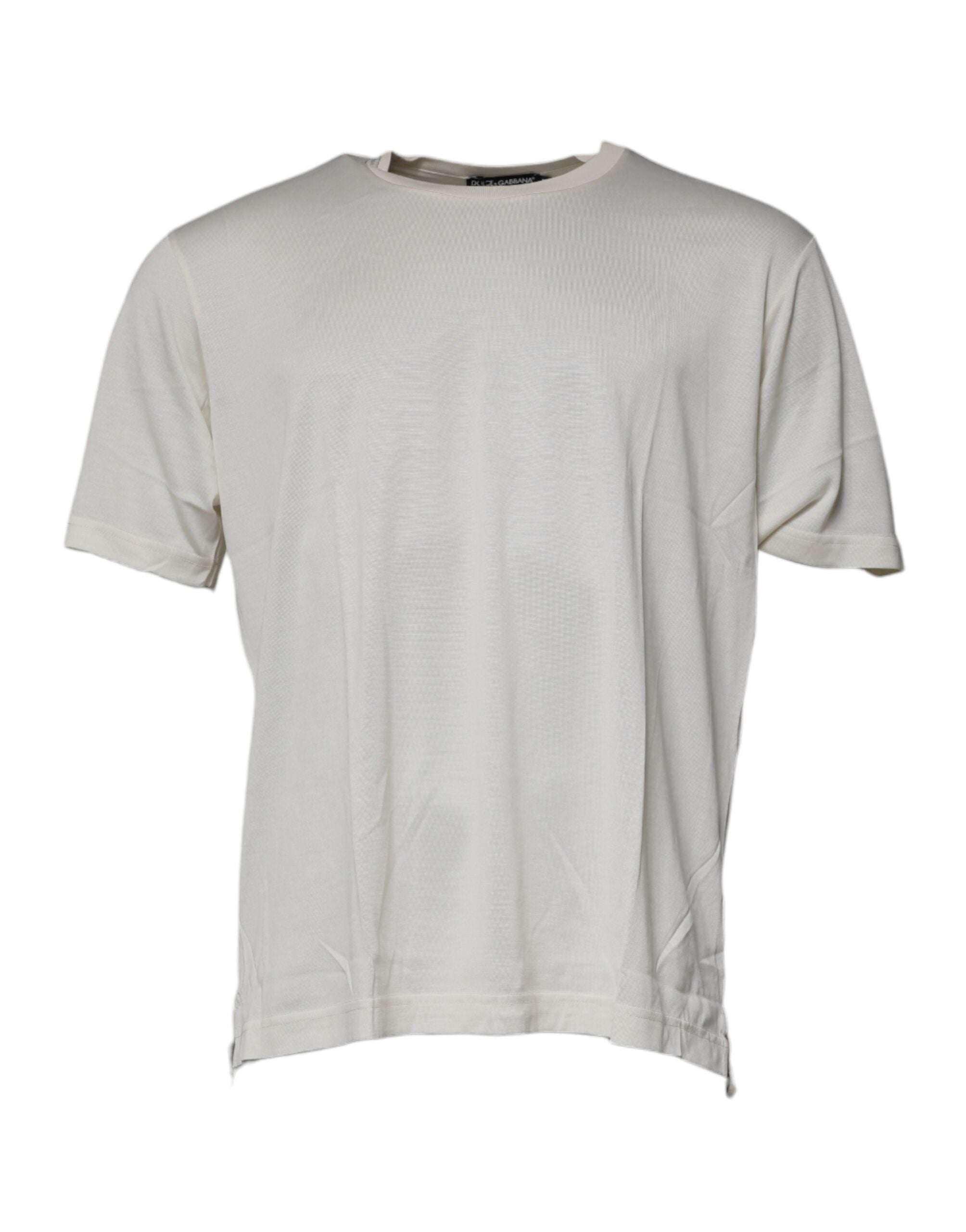 Off White Crew Neck Short Sleeve T-shirt - ventzia