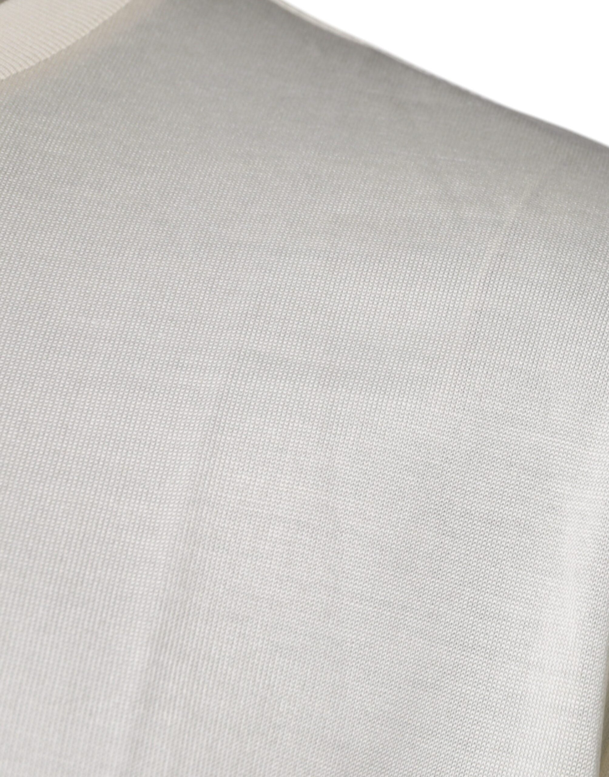 Off White Crew Neck Short Sleeve T-shirt - ventzia