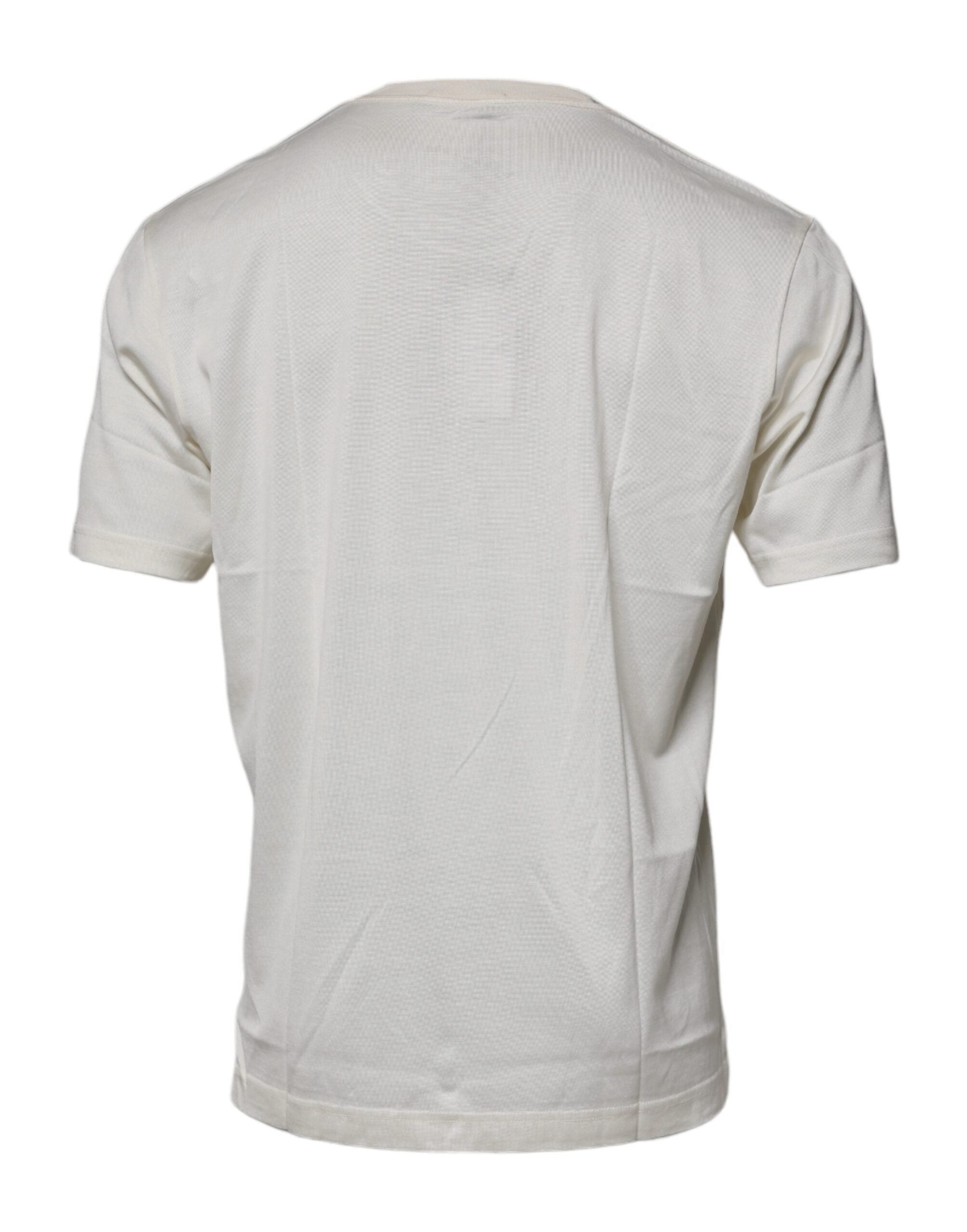 Off White Crew Neck Short Sleeve T-shirt - ventzia