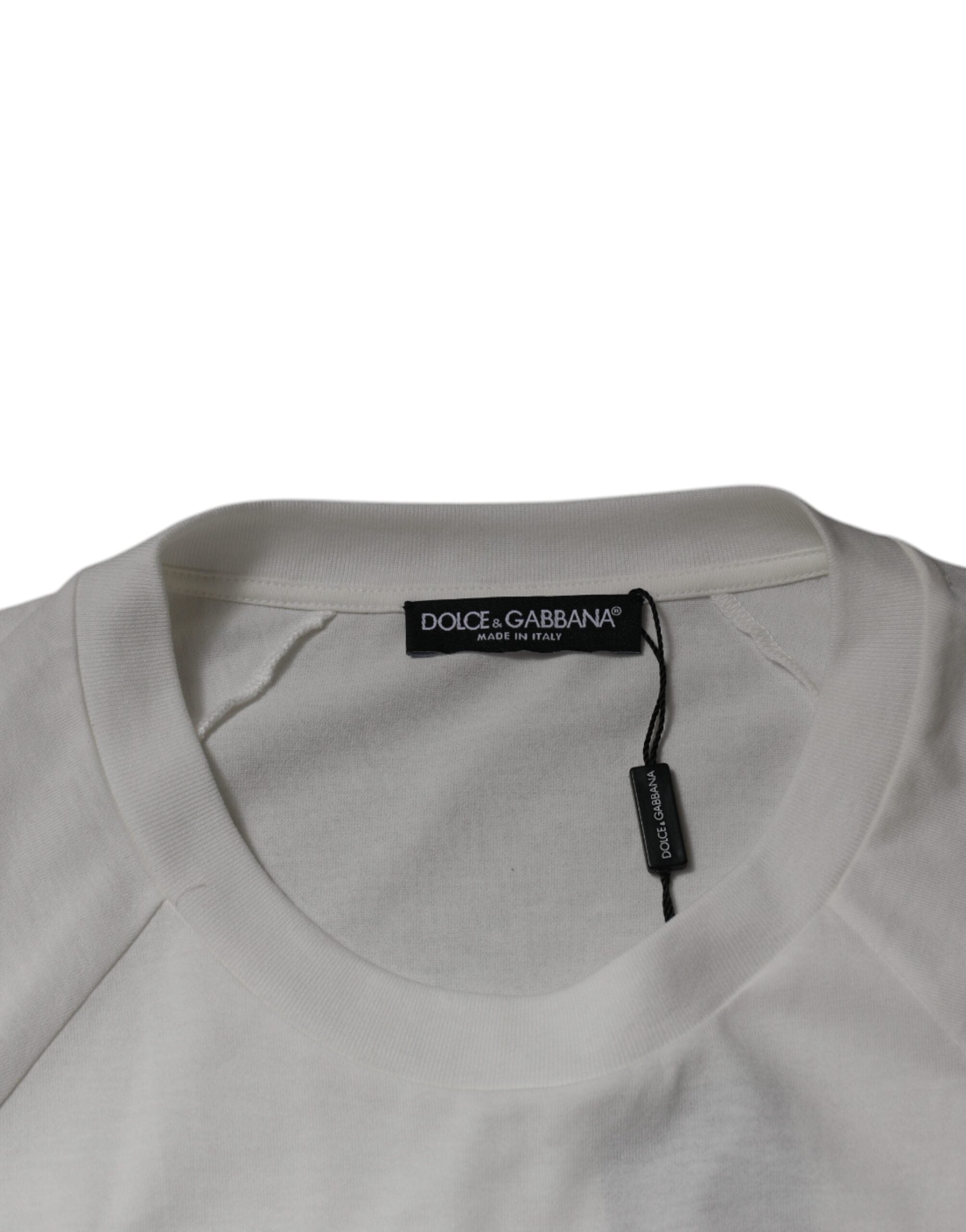 White DG Sport Crew Neck Short Sleeve T-shirt - ventzia