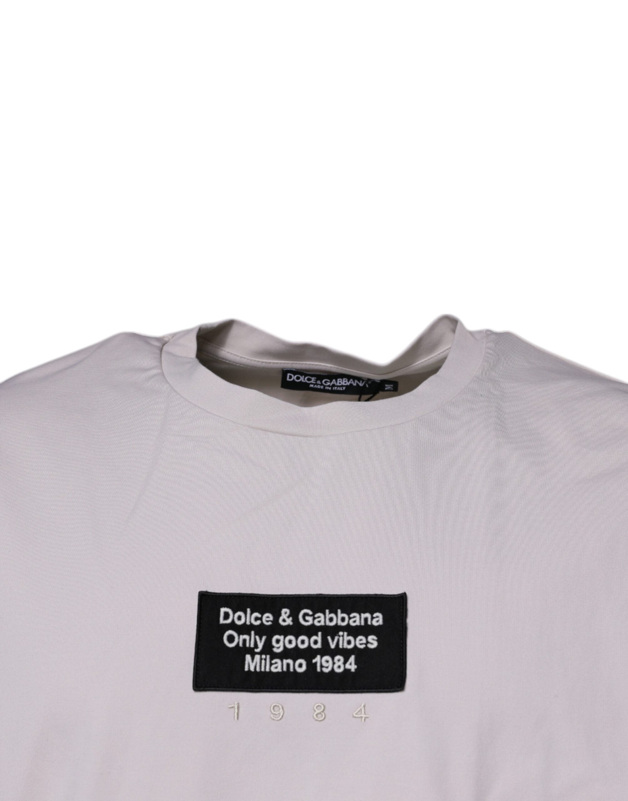Beige DG Logo Crew Neck Short Sleeves T-shirt - ventzia