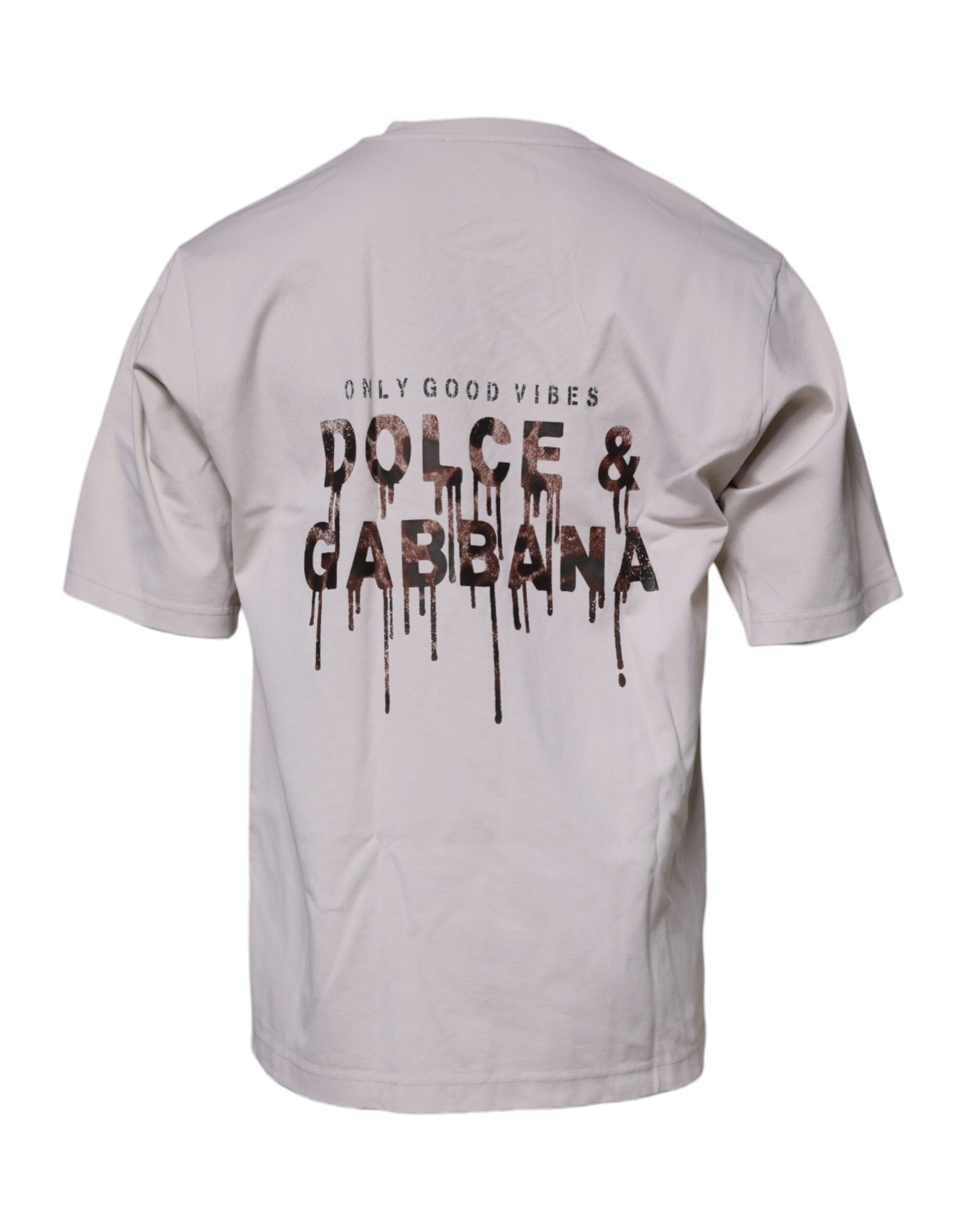 Beige DG Logo Crew Neck Short Sleeves T-shirt - ventzia