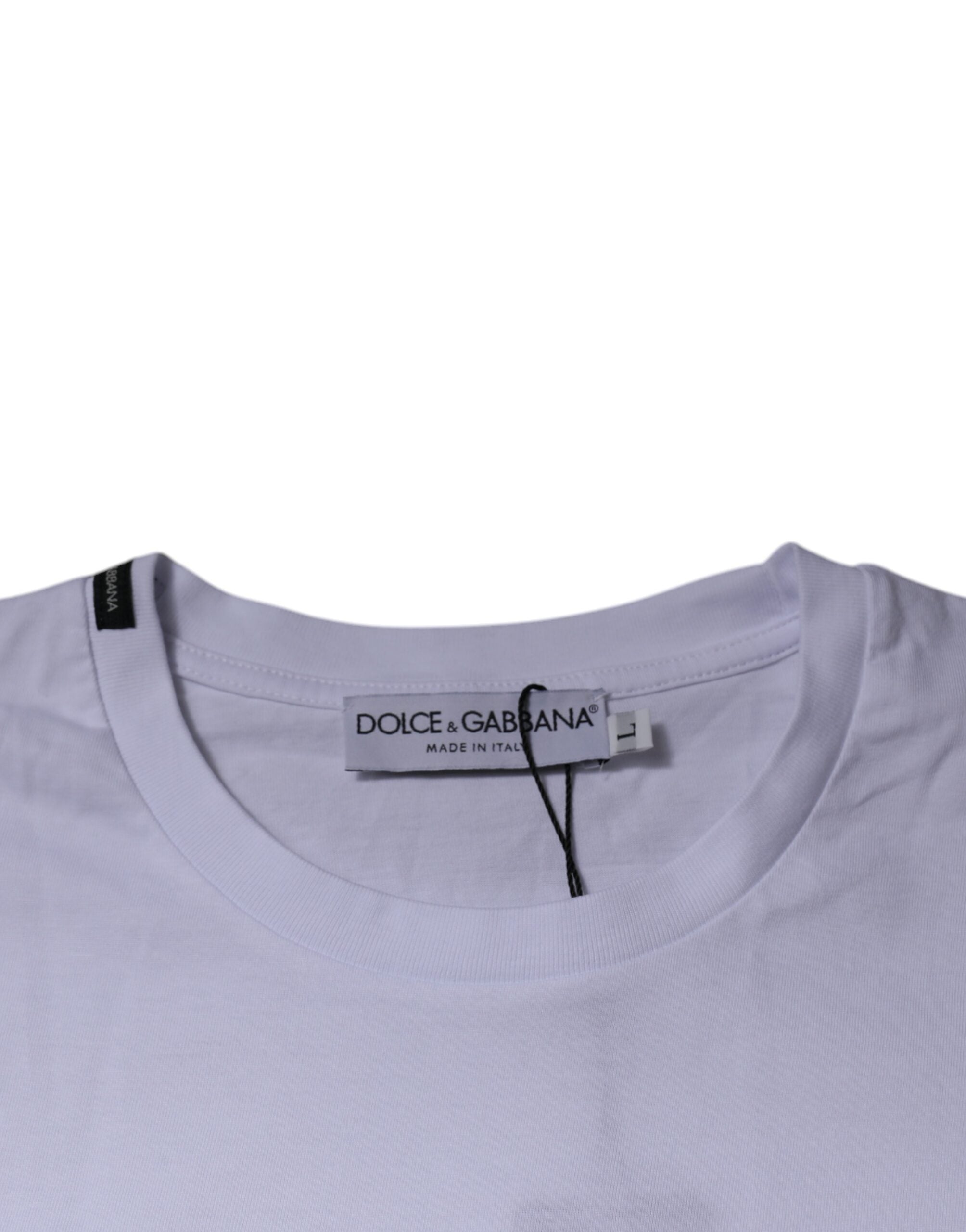 White Red Leopard Cotton Crew Neck T-shirt - ventzia