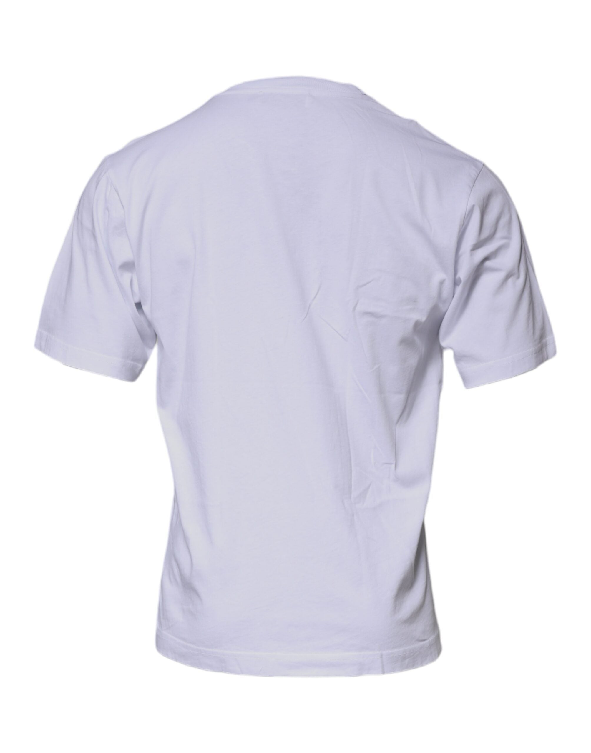 White DG Logo Cotton Crew Neck T-shirt - ventzia