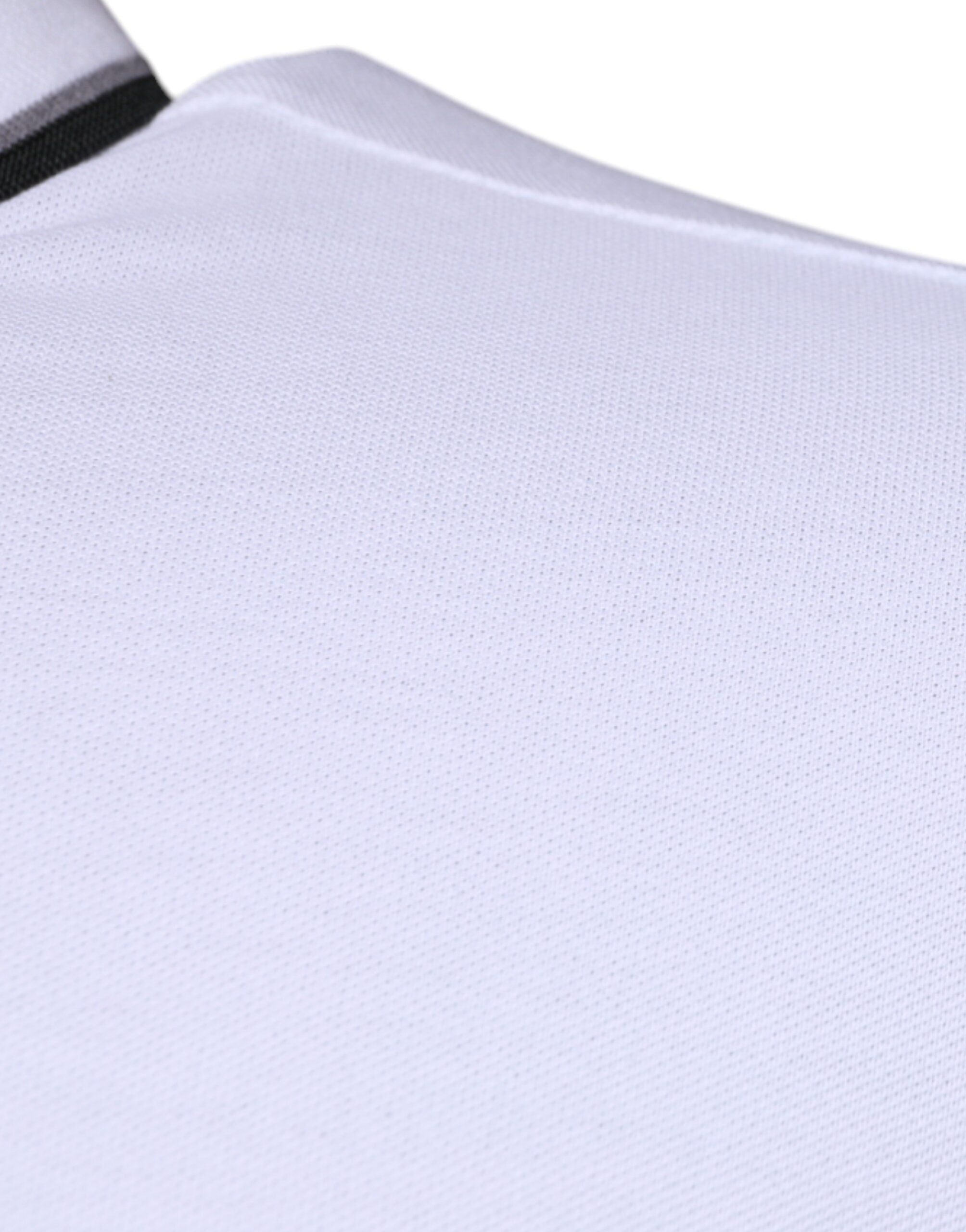 White Cotton Crown Collared Polo T-shirt - ventzia
