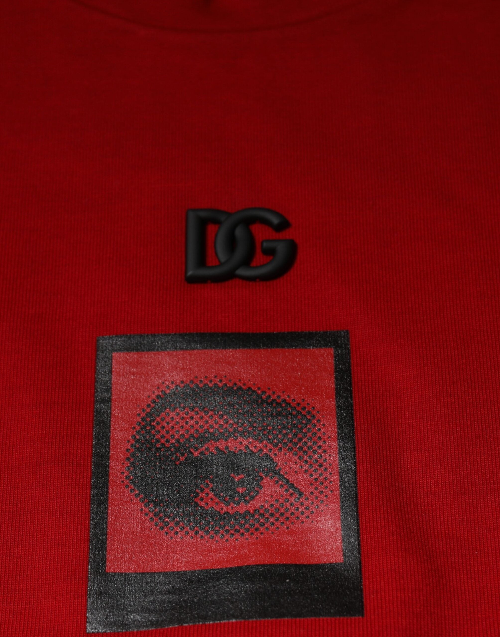 Red DG Eye Cotton Crew Neck T-shirt - ventzia