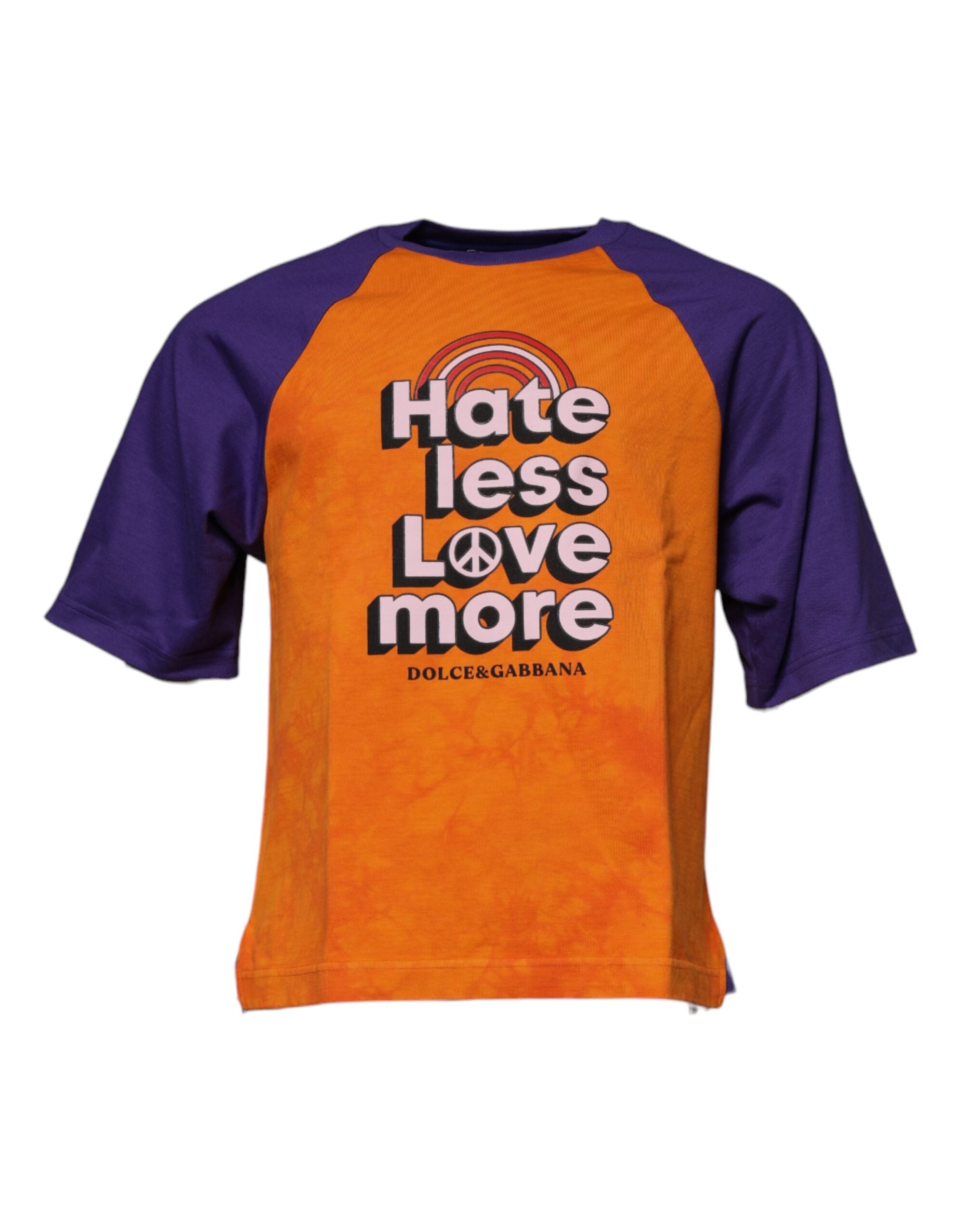 Orange Purple Graphic Print Short Sleeves T-shirt - ventzia