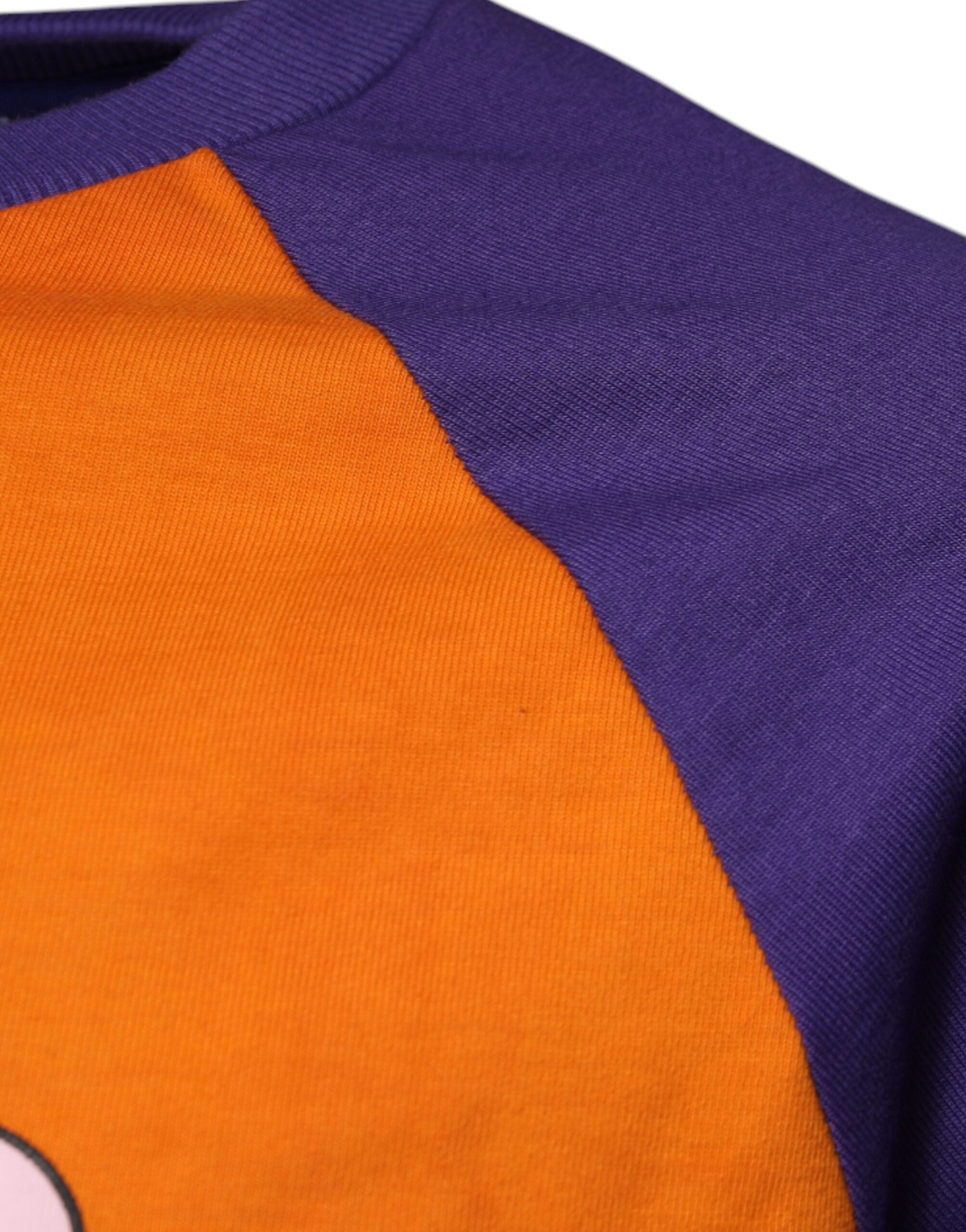 Orange Purple Graphic Print Short Sleeves T-shirt - ventzia