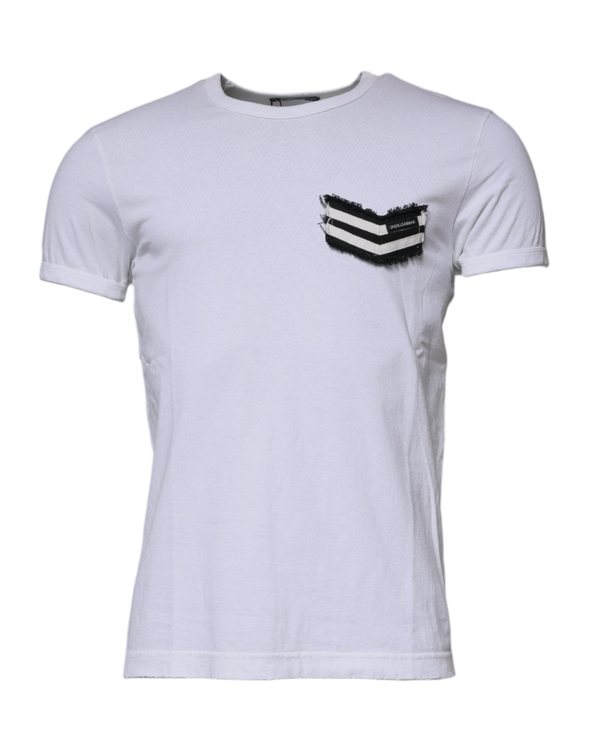 White Stripes Crew Neck Short Sleeves T-shirt - ventzia