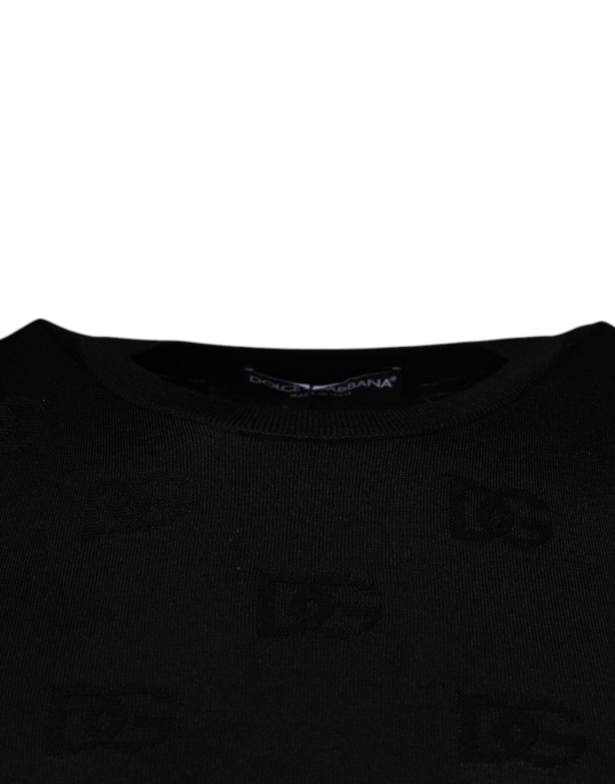 Black Silk Round Neck Sleeveless T-shirt - ventzia