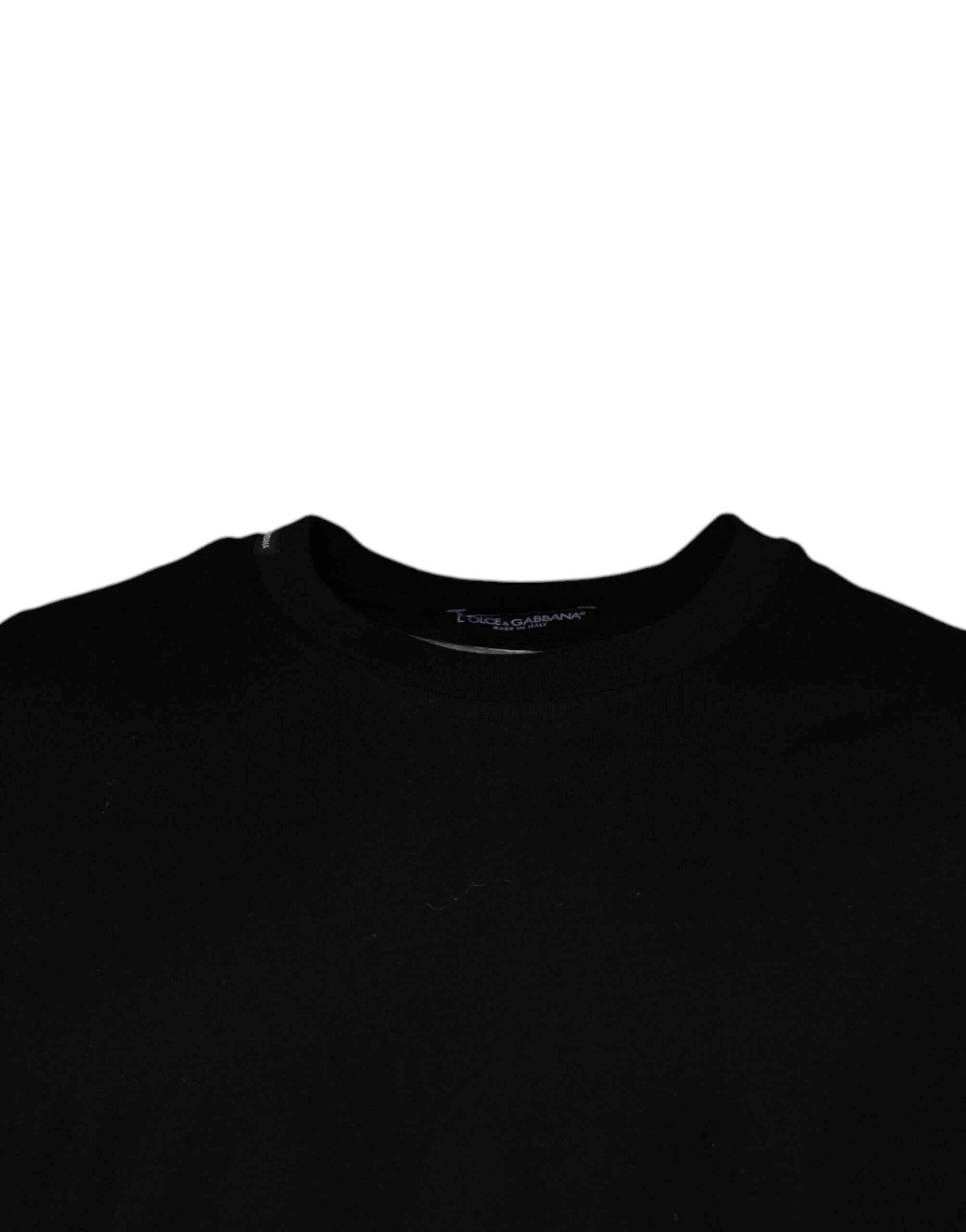 Black Crew Neck Short Sleeve T-shirt - ventzia